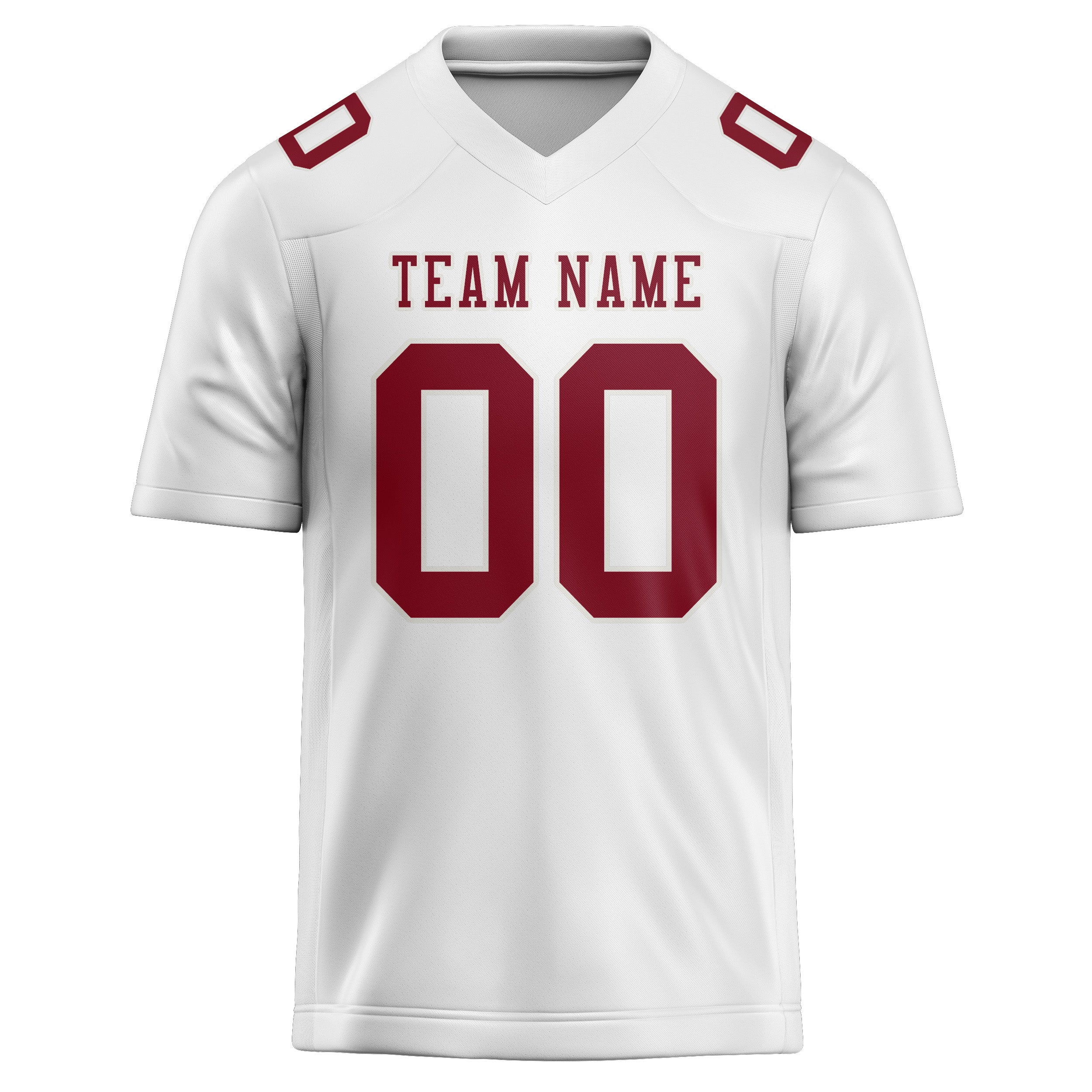 Custom White Crimson Red Football Jersey