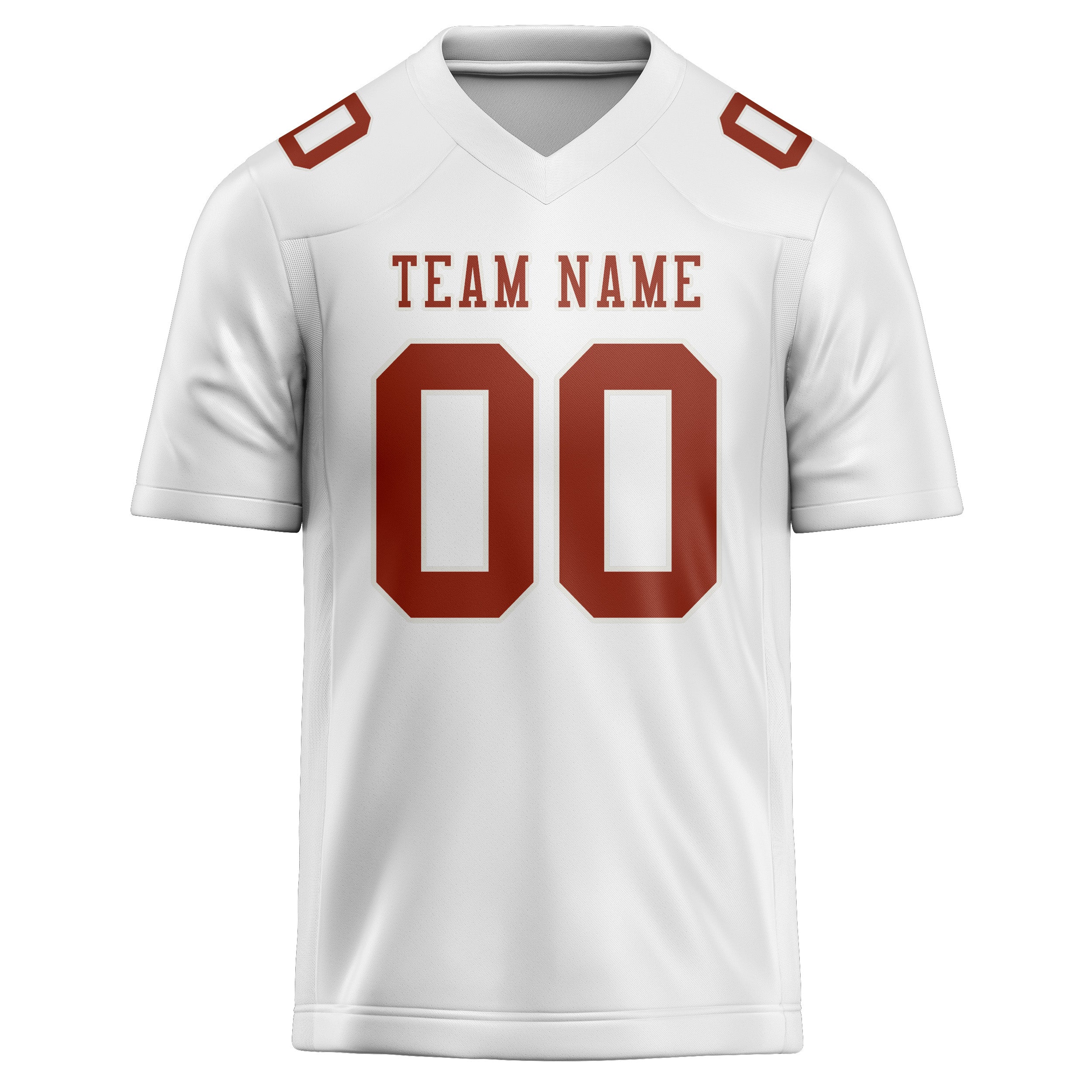 Custom White Coral Red Football Jersey