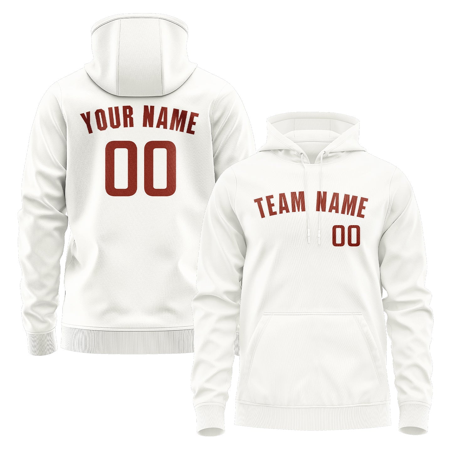 Custom White Coral Red Hoodie