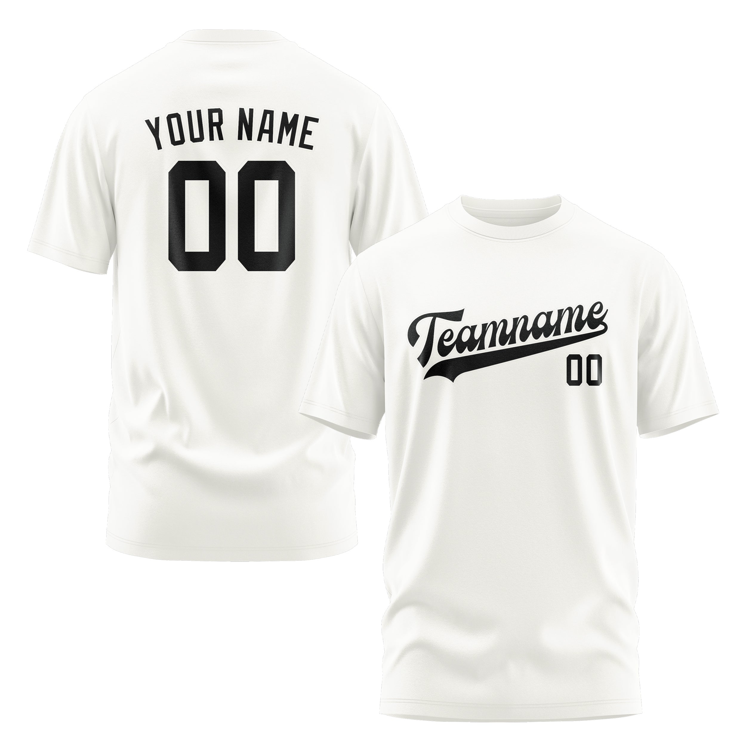 Custom White Black T-Shirt