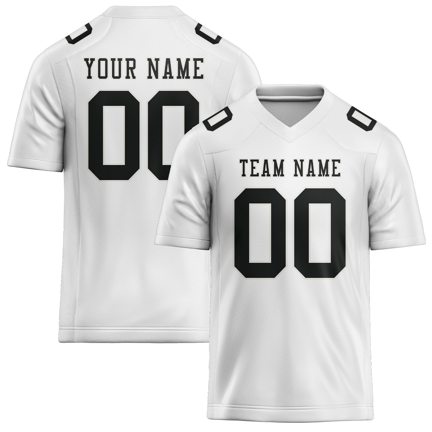 Custom White Black Football Jersey