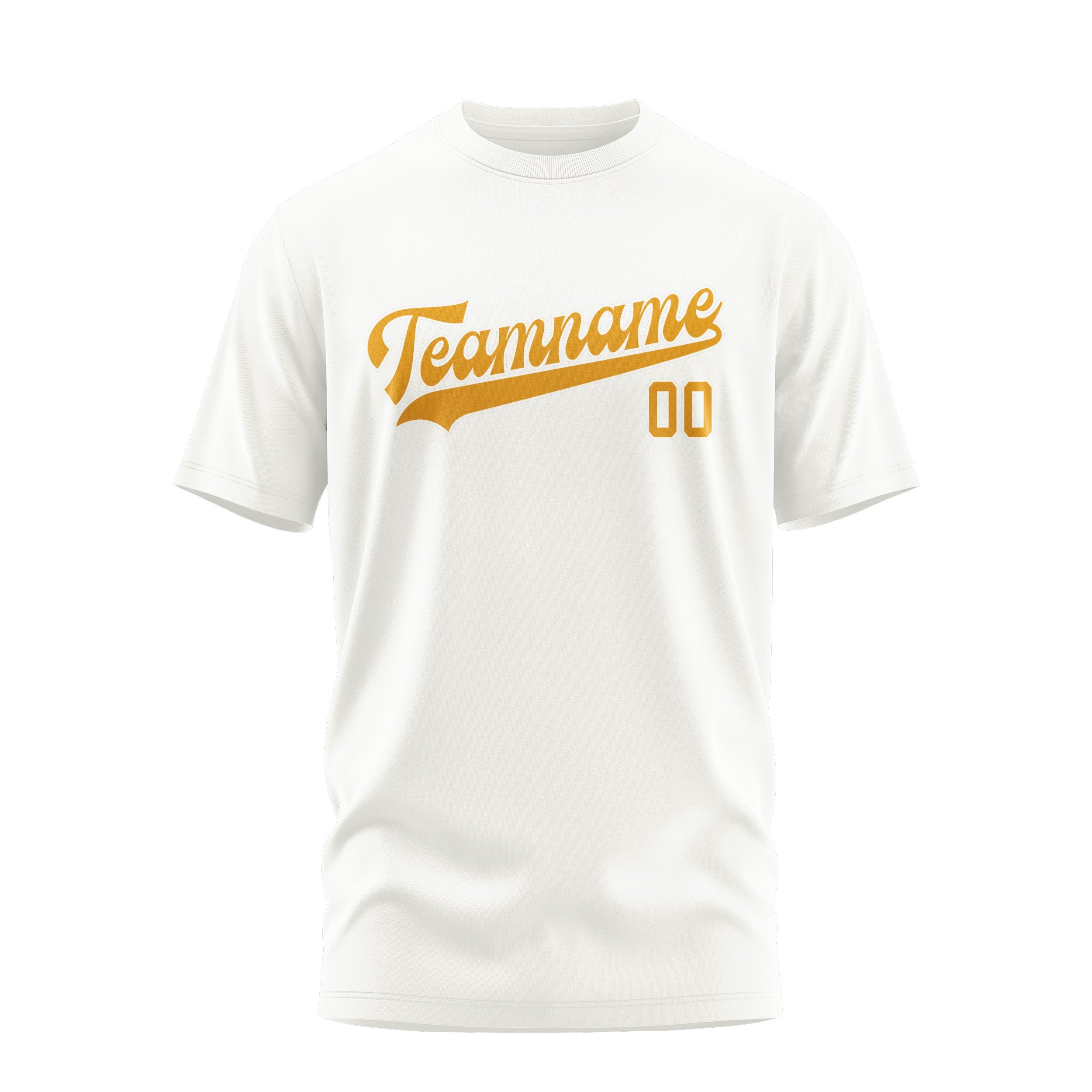 Custom White Yellow T-Shirt