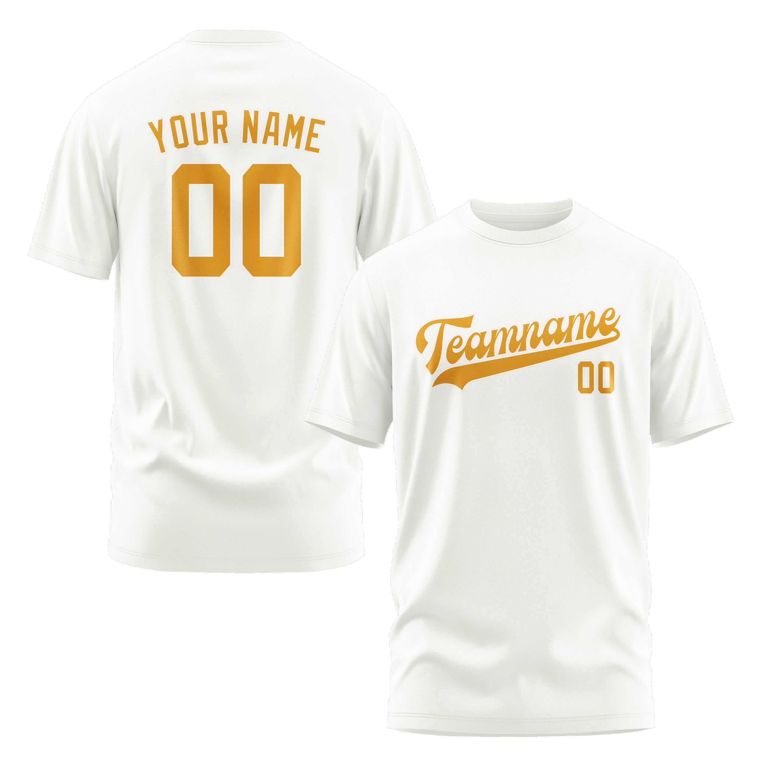 Custom White Yellow T-Shirt