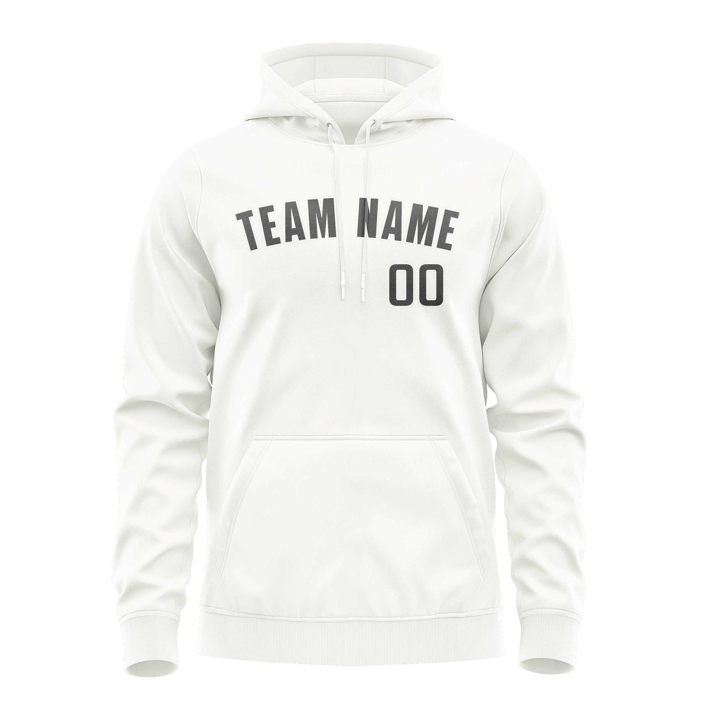 Custom White Dark Grey Hoodie