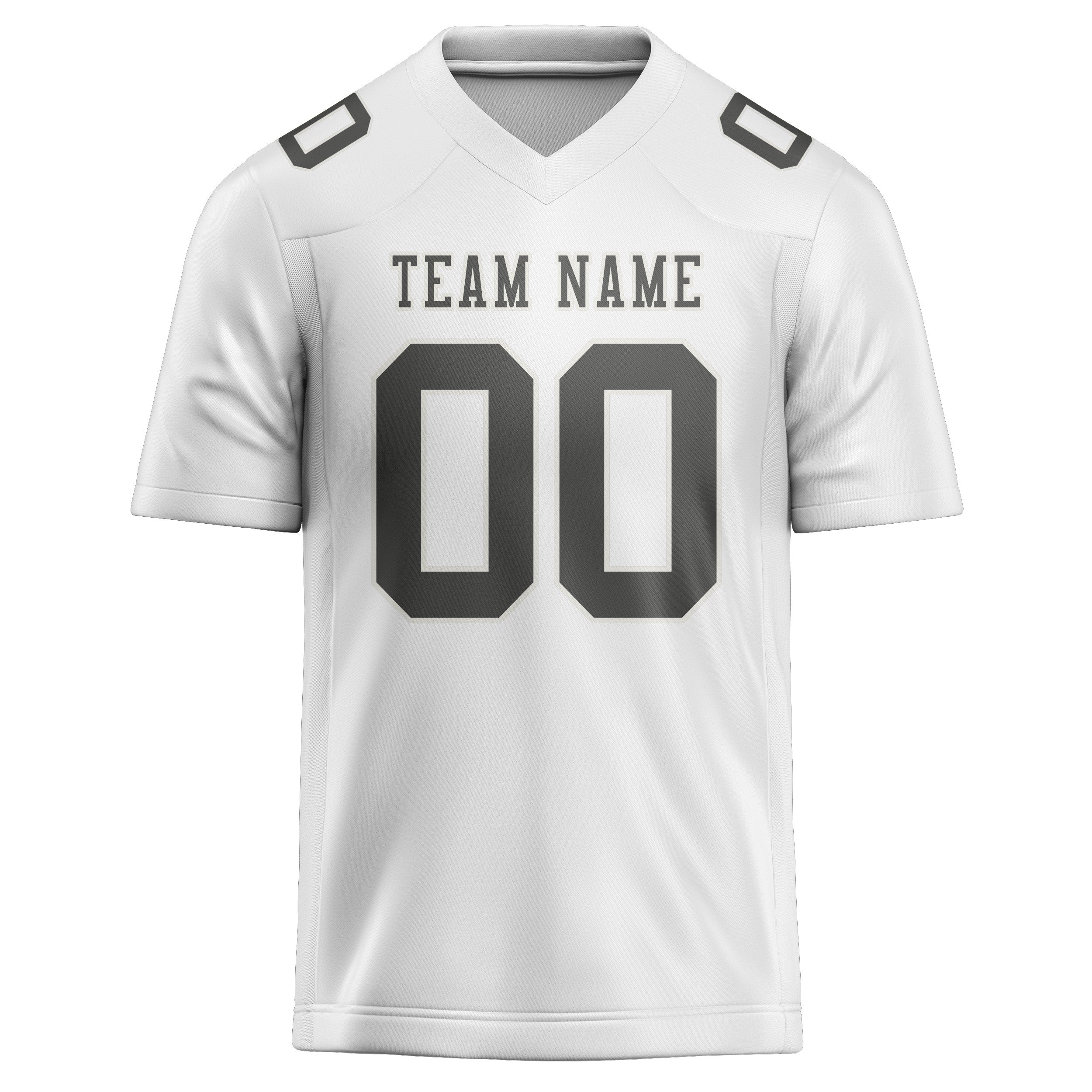 Custom White Dark Grey Football Jersey
