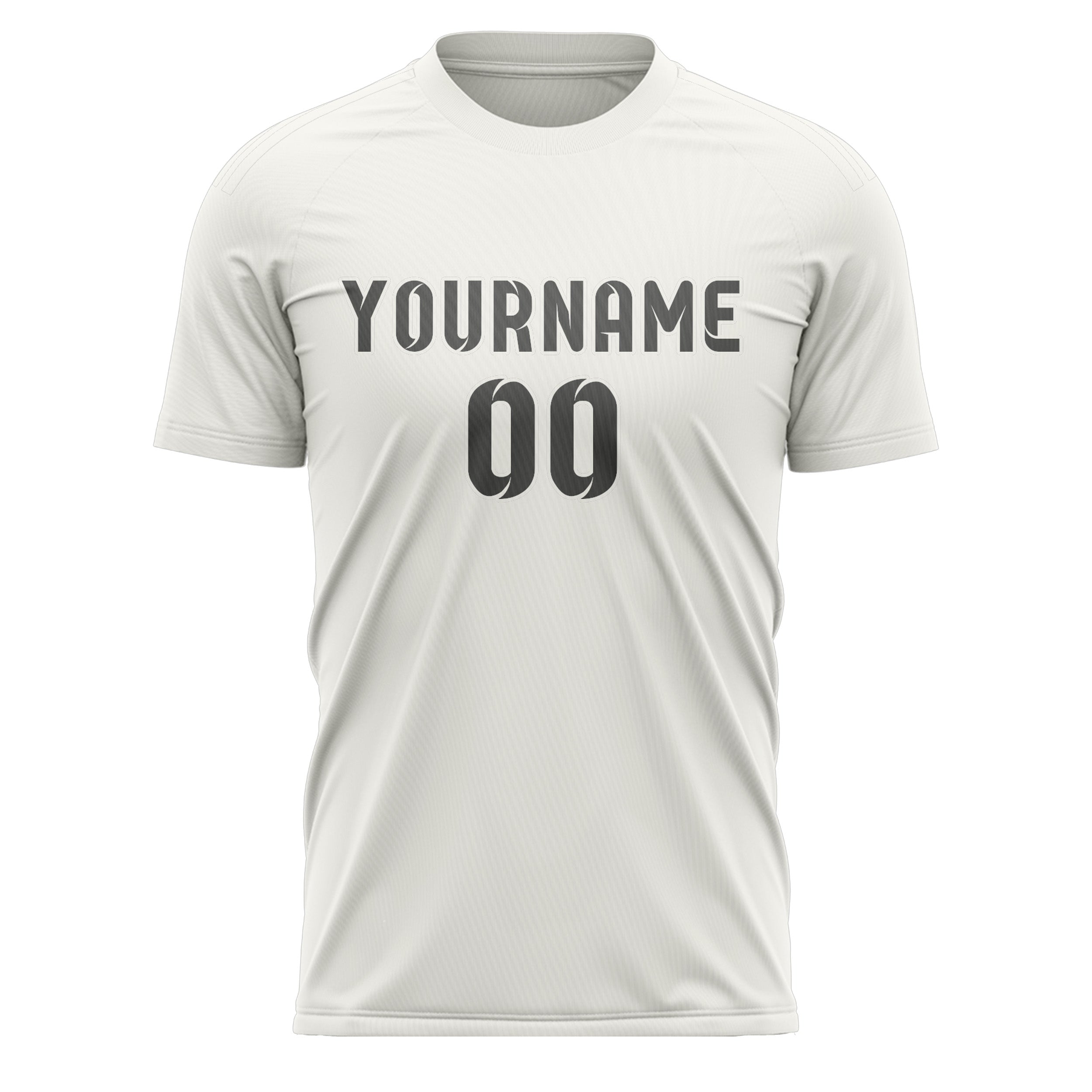 Custom White Dark Grey Soccer Jersey