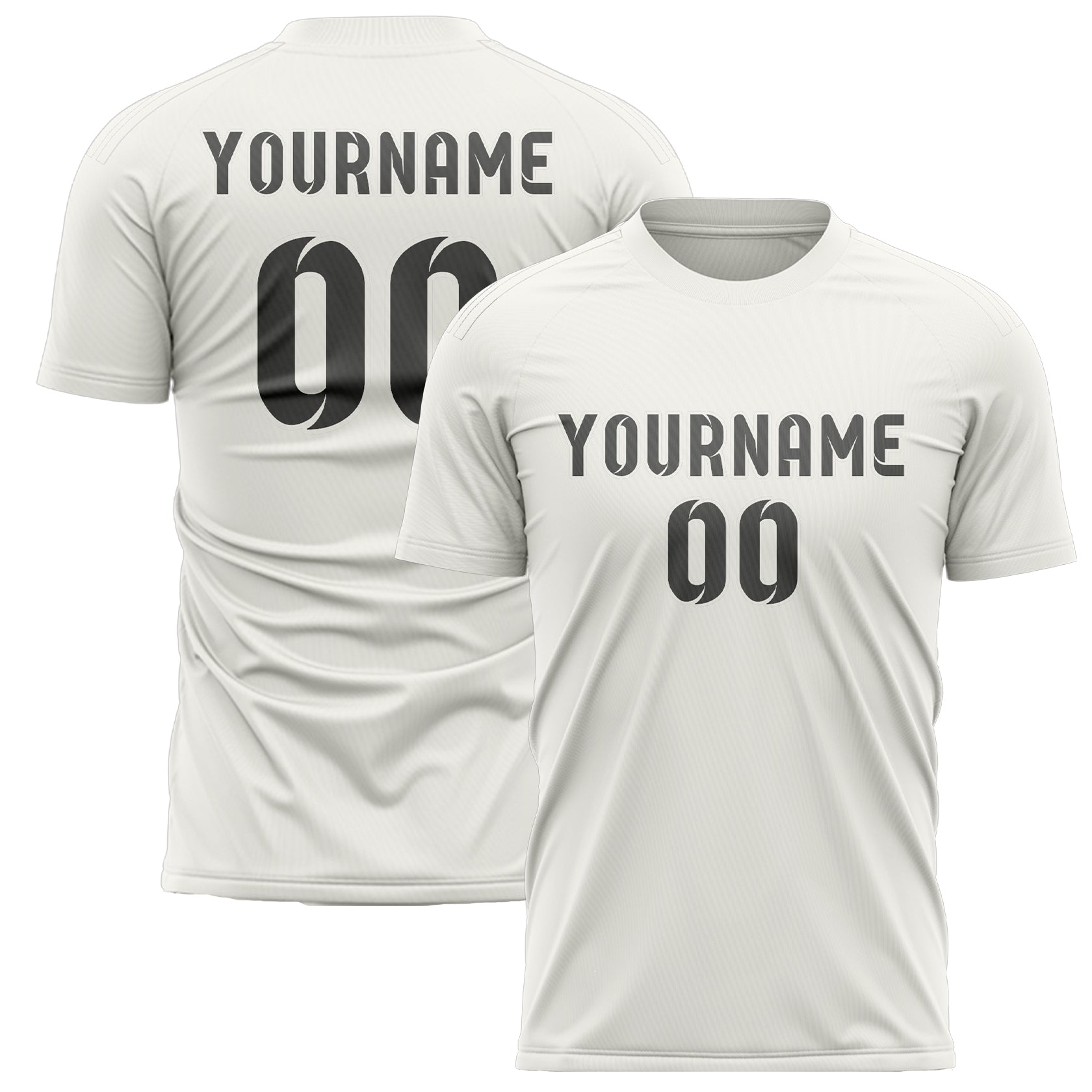 Custom White Dark Grey Soccer Jersey