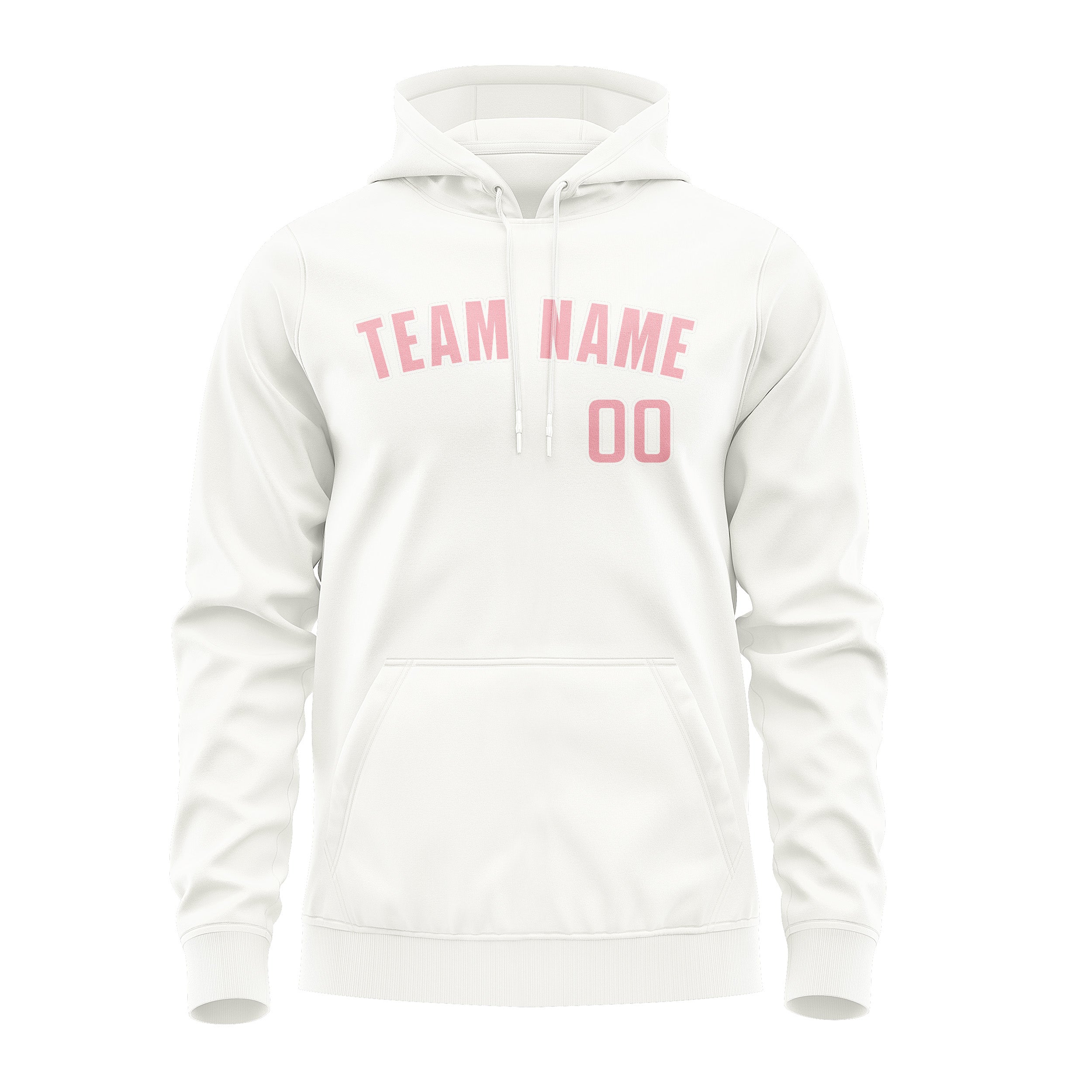 Custom White Light Pink Hoodie