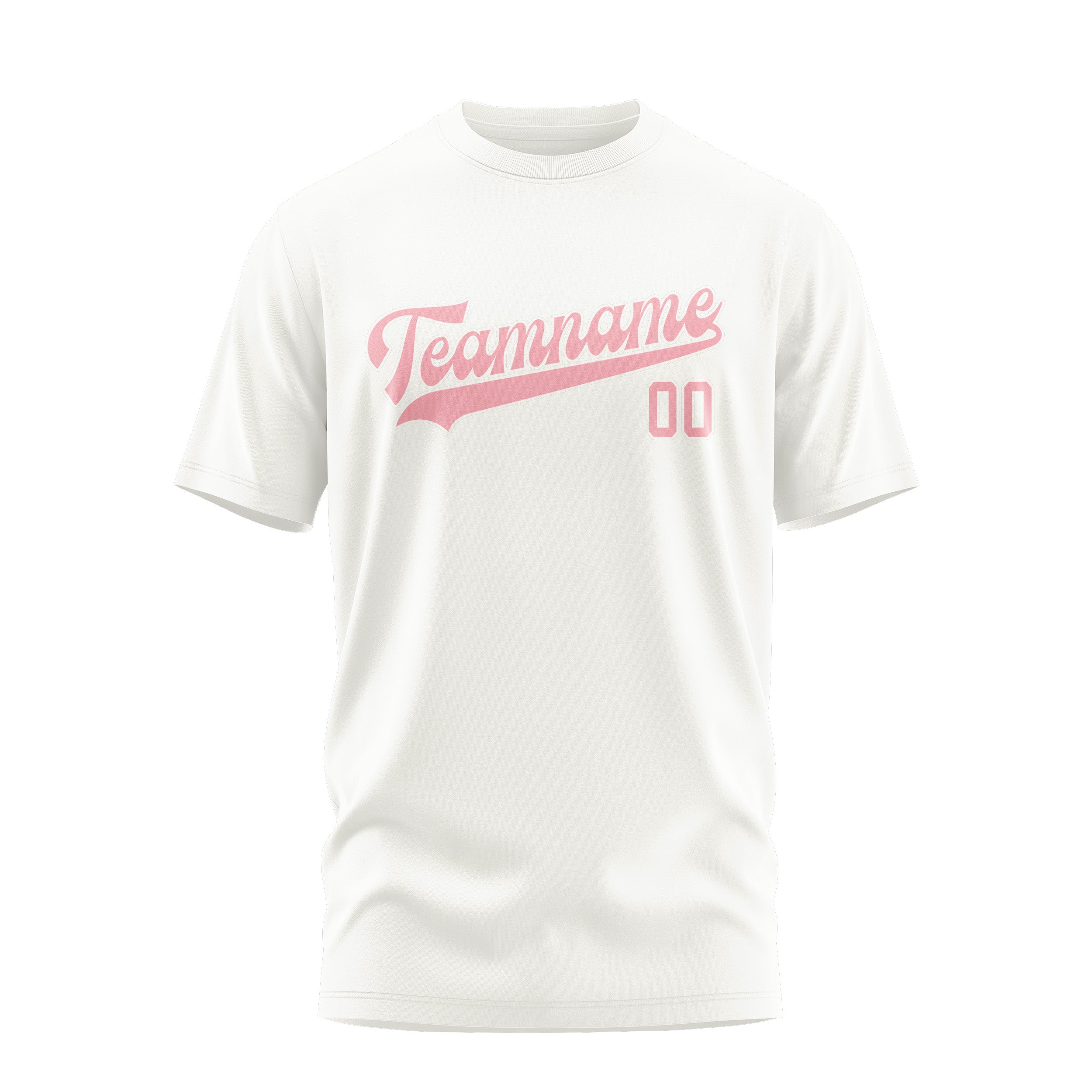 Custom White Light Pink T-Shirt