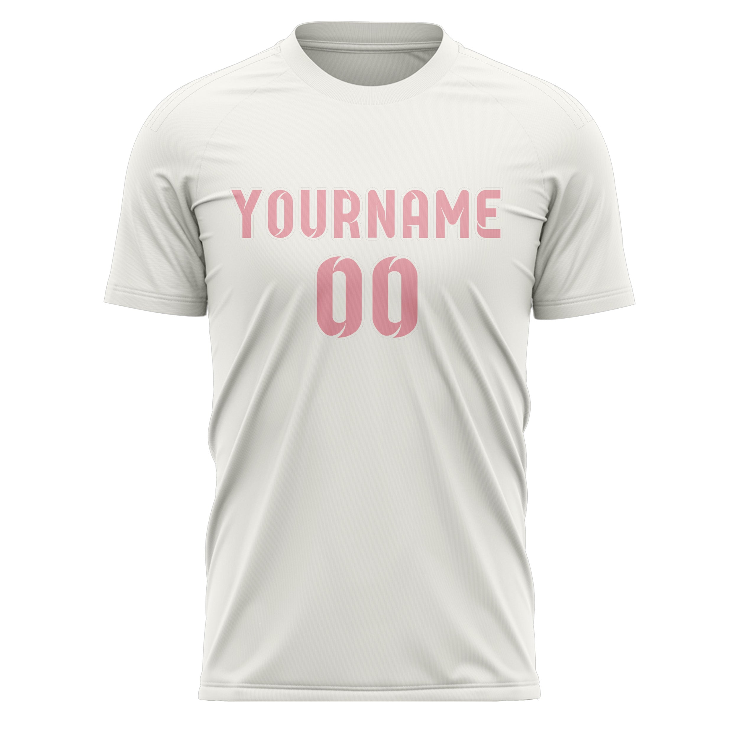 Custom White Light Pink Soccer Jersey
