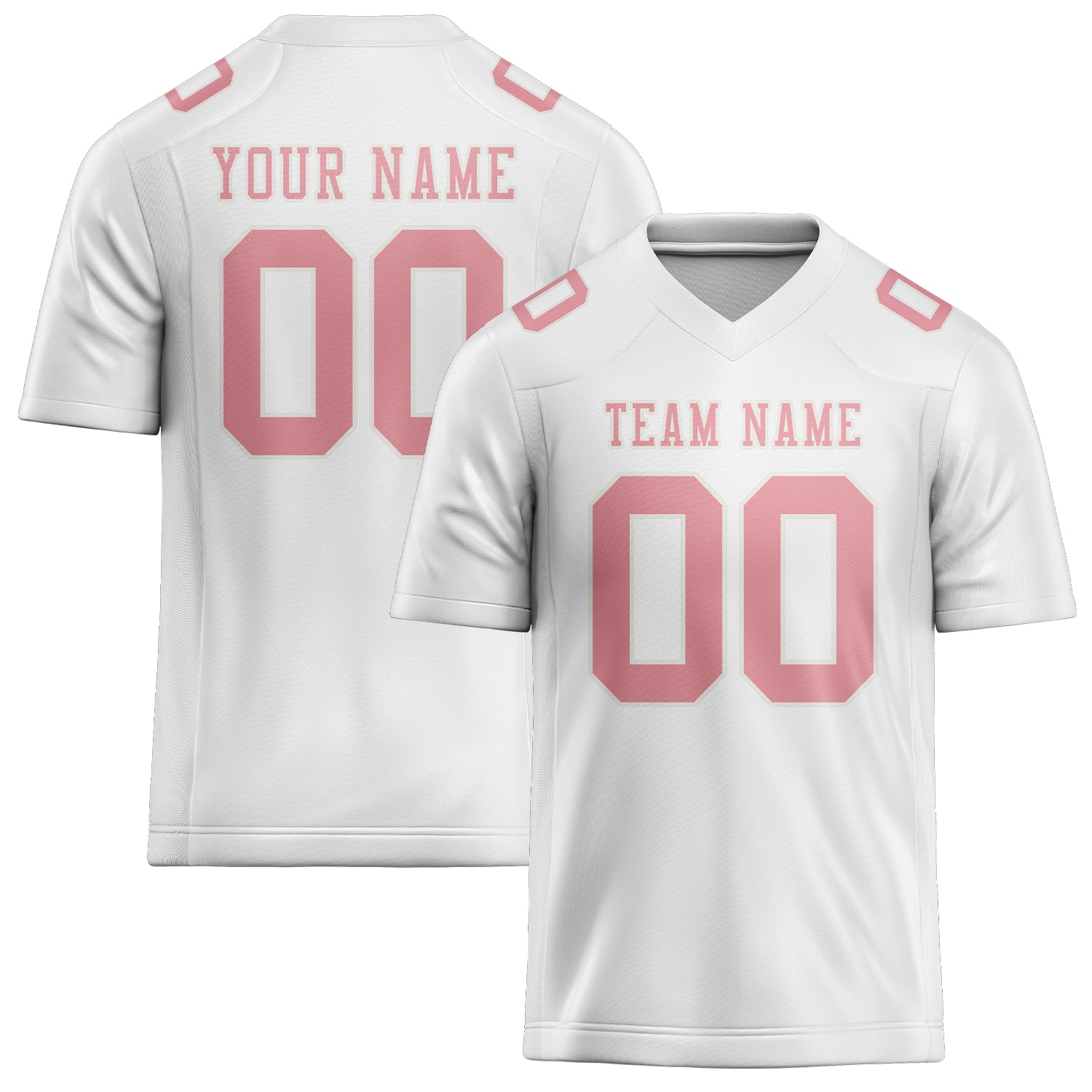 Custom White Light Pink Football Jersey