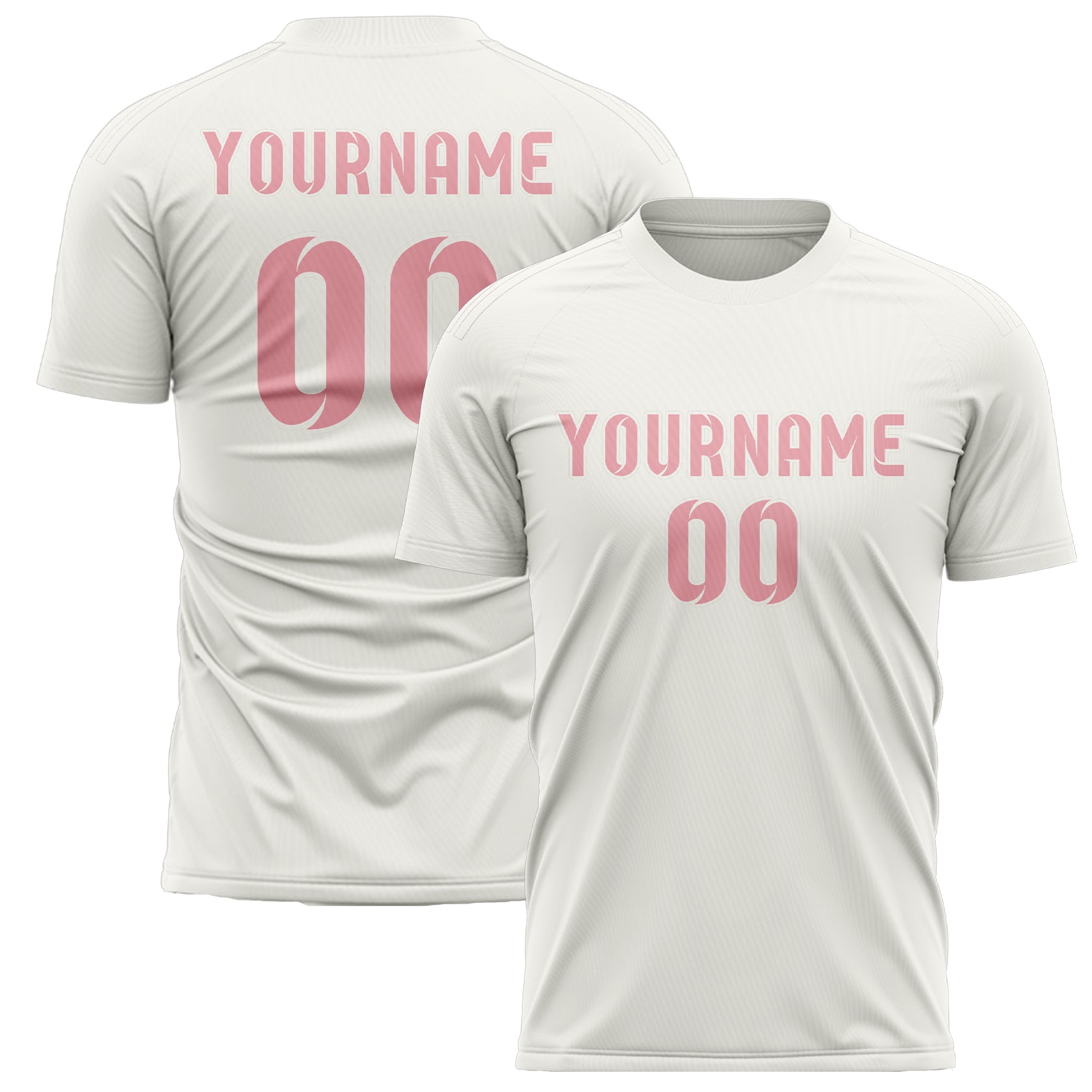 Custom White Light Pink Soccer Jersey