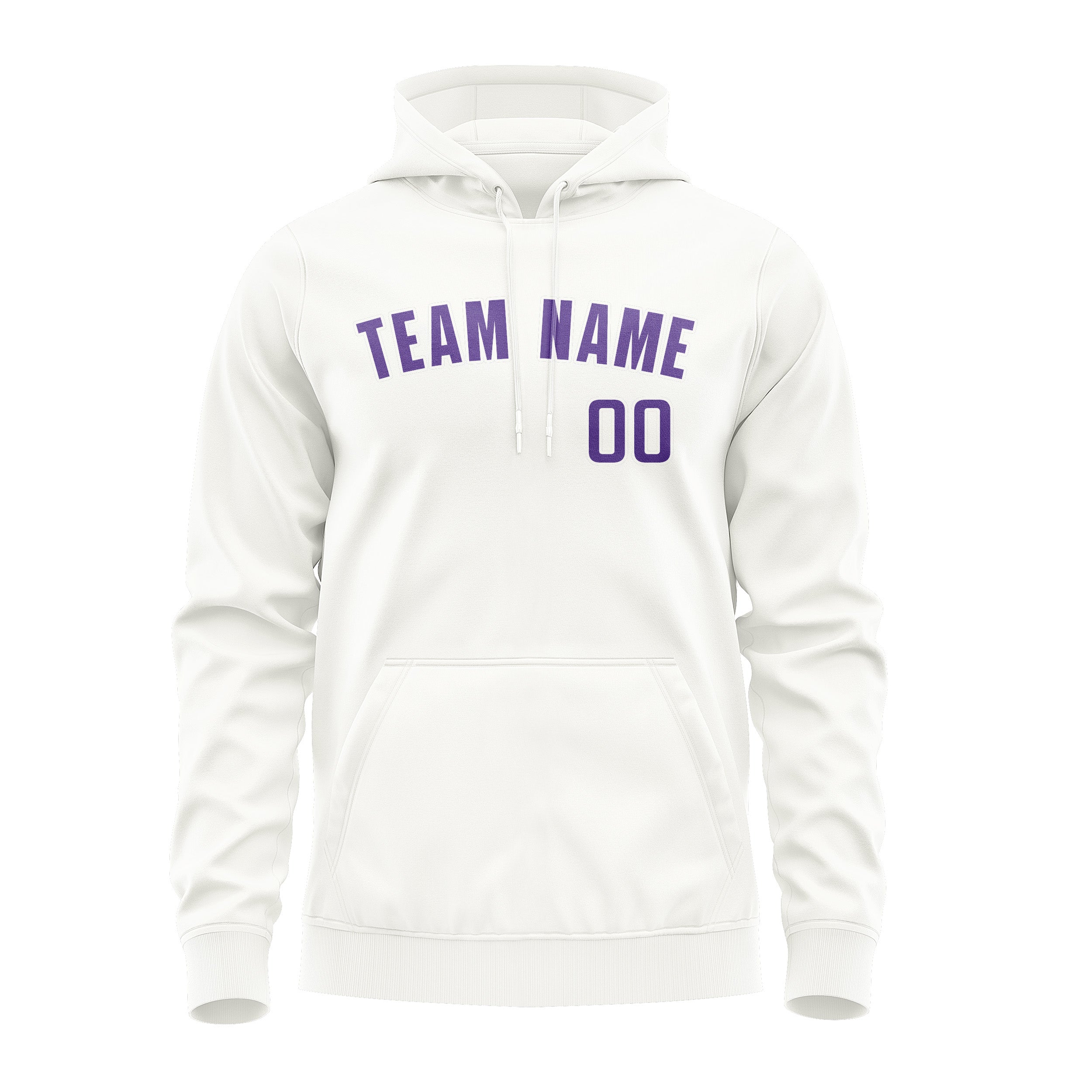 Custom White Light Purple Hoodie