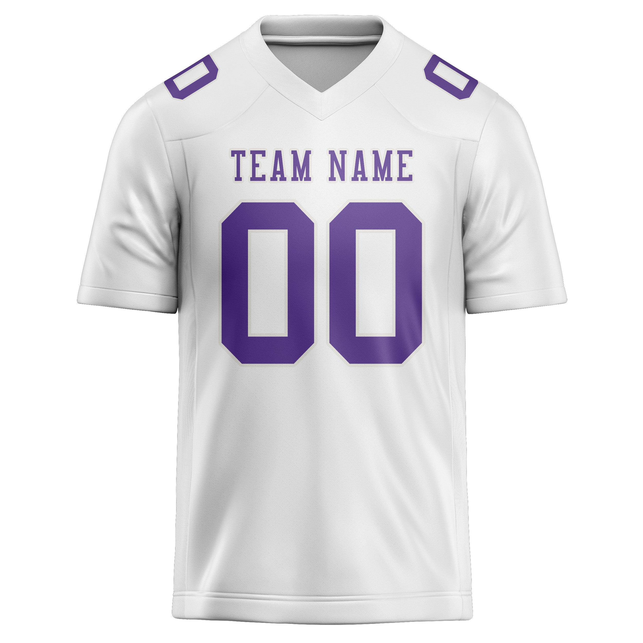 Custom White Light Purple Football Jersey