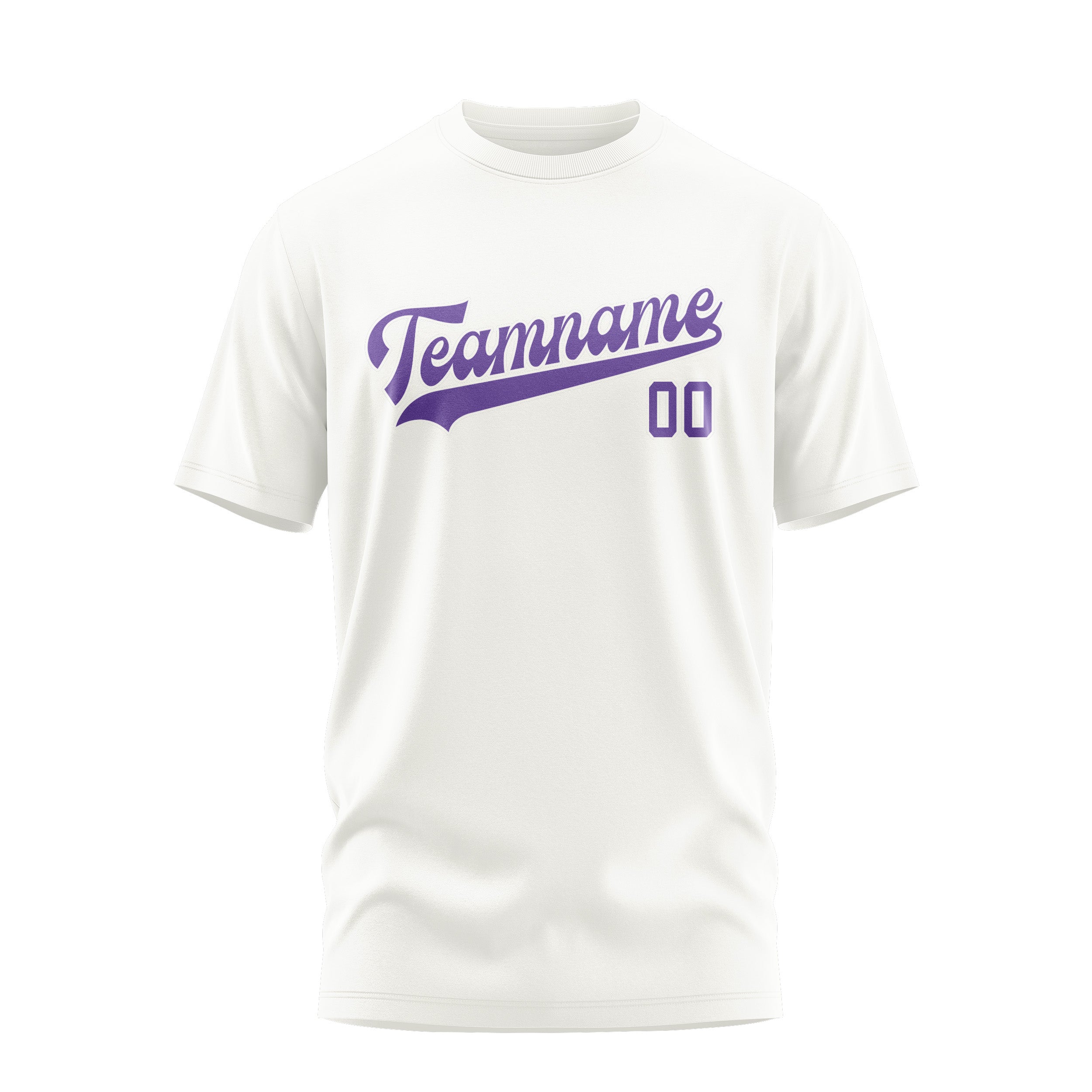 Custom White Light Purple T-Shirt
