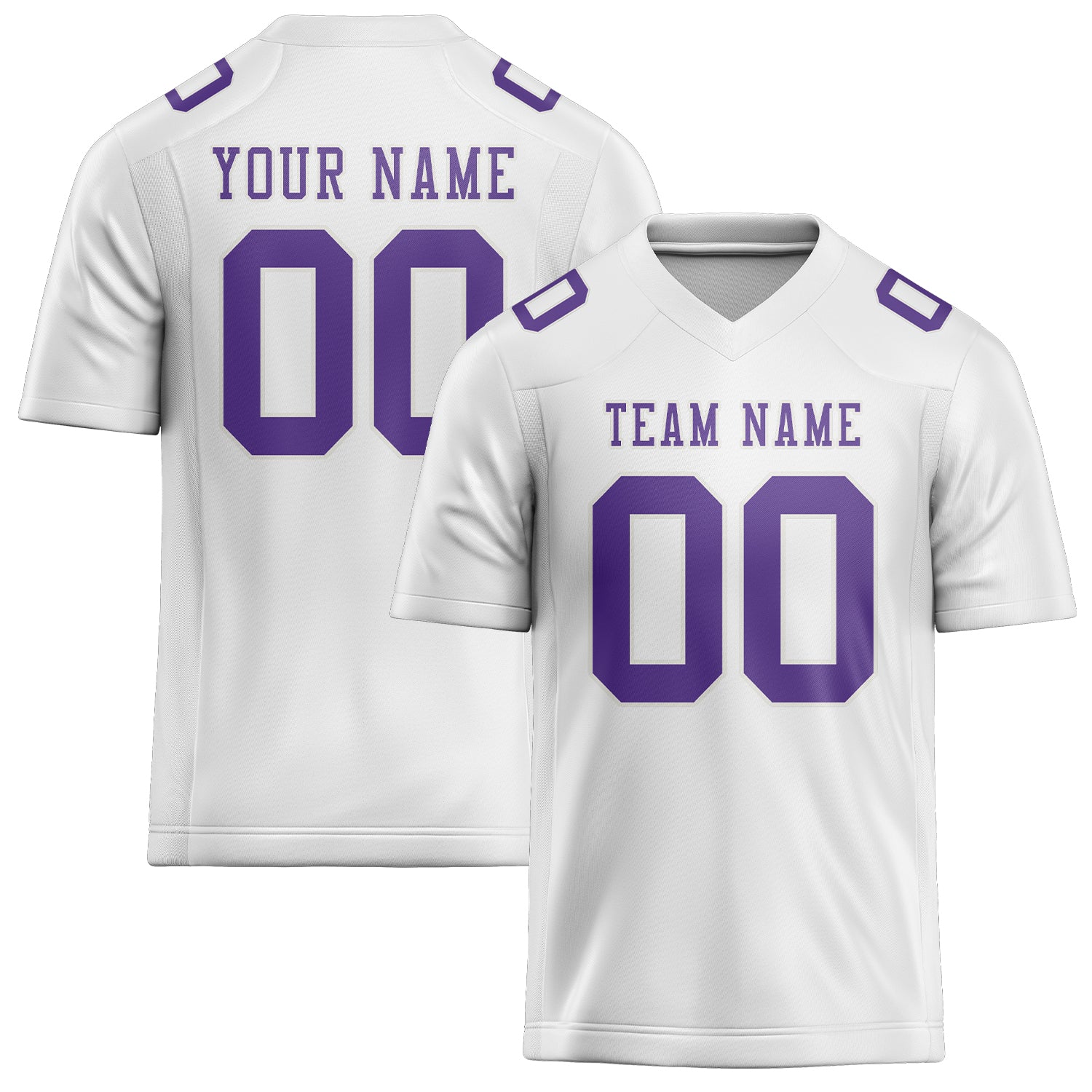 Custom White Light Purple Football Jersey