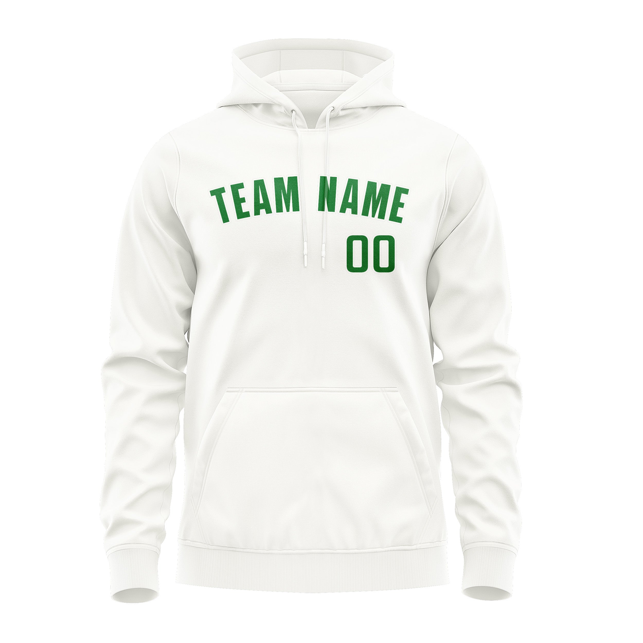 Custom White Emerald Green Hoodie
