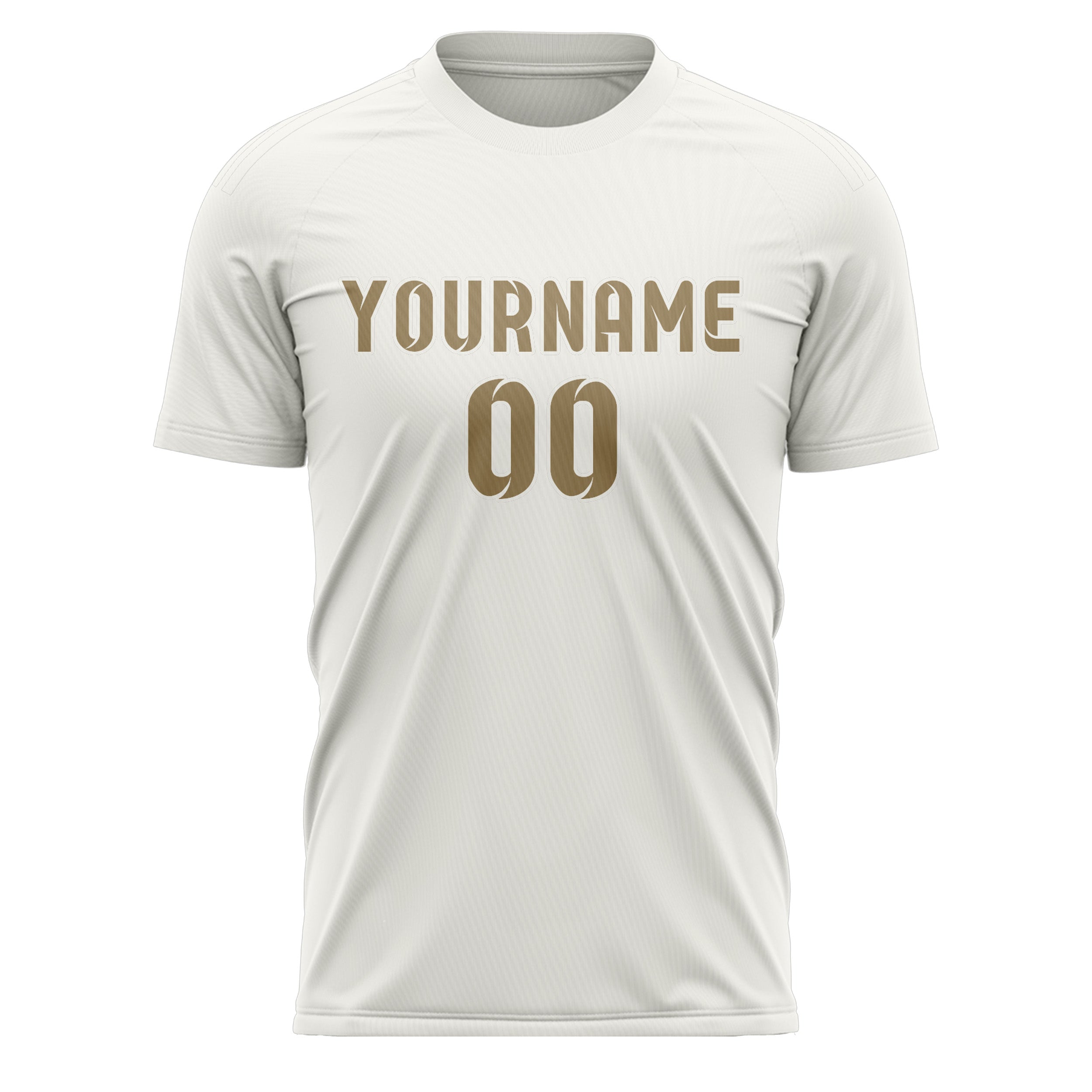 Custom White Light Khaki Soccer Jersey