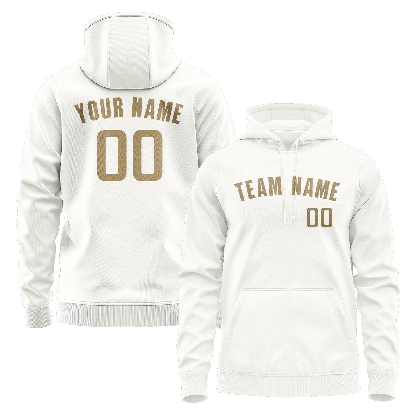 Custom White Light Khaki Hoodie