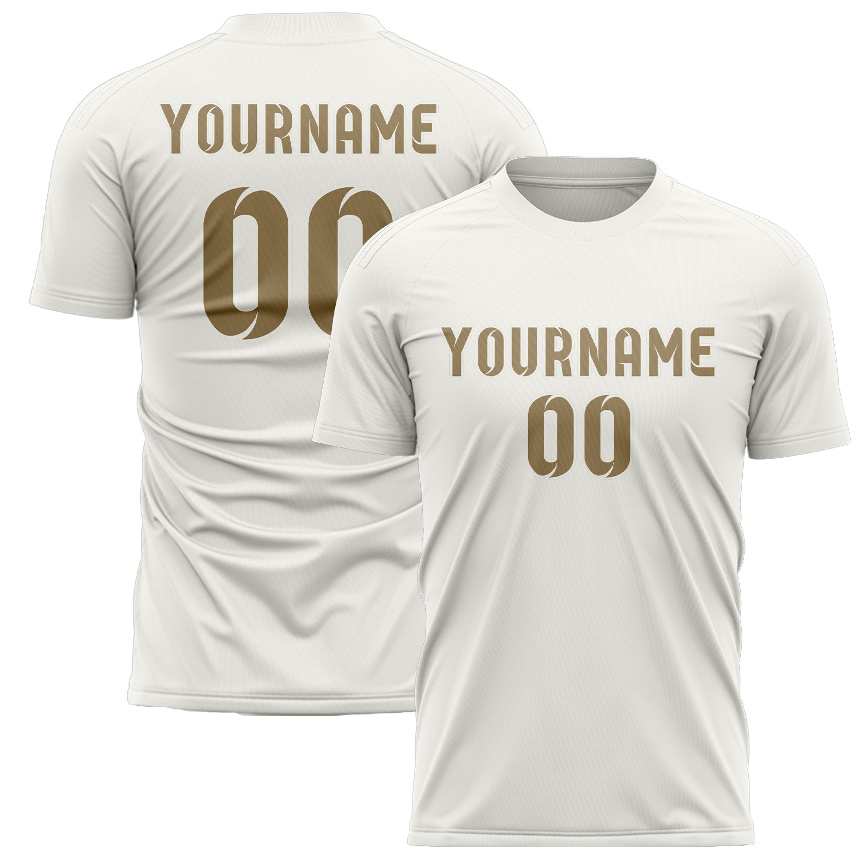 Custom White Light Khaki Soccer Jersey