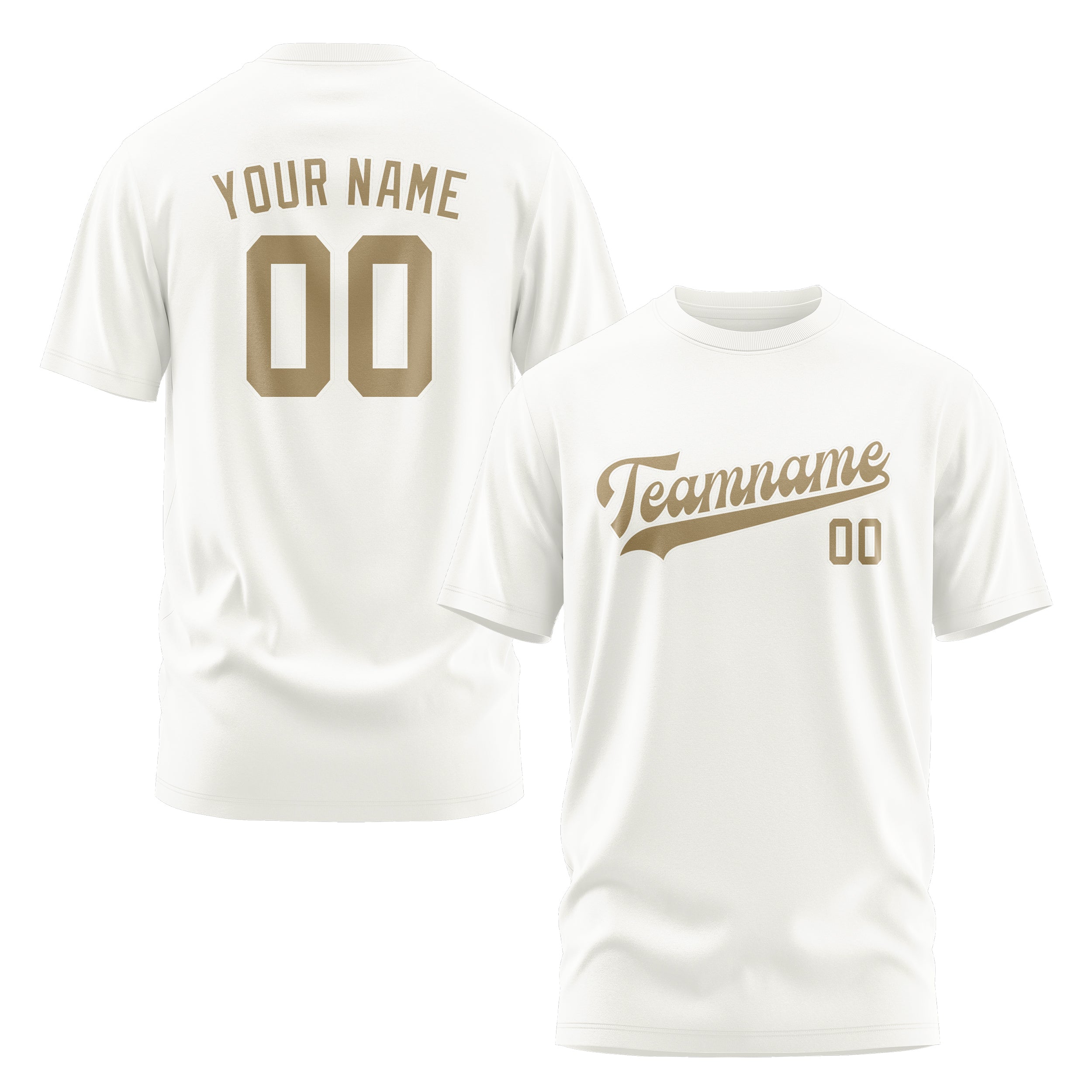 Custom White Light Khaki T-Shirt
