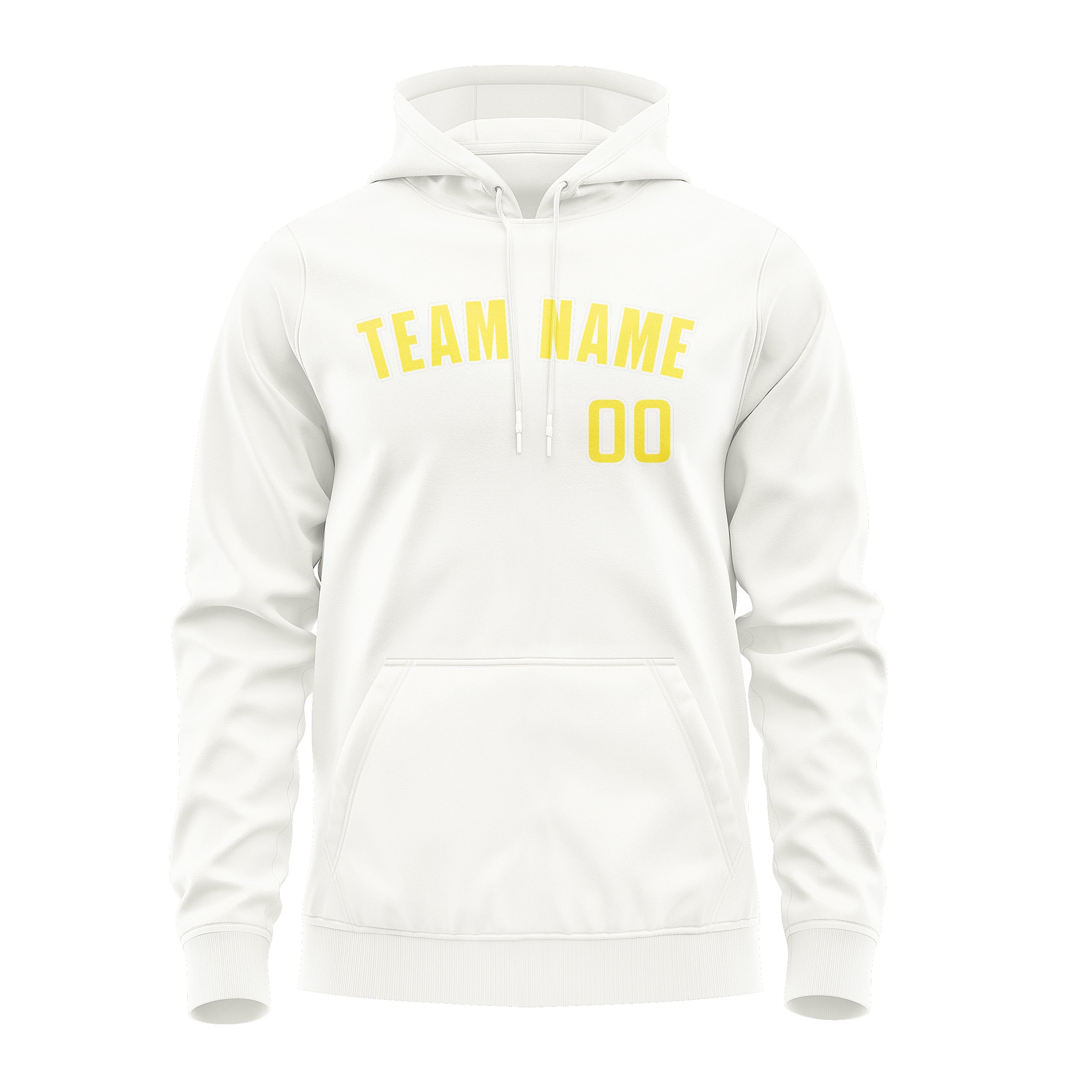 Custom White Light Yellow Hoodie