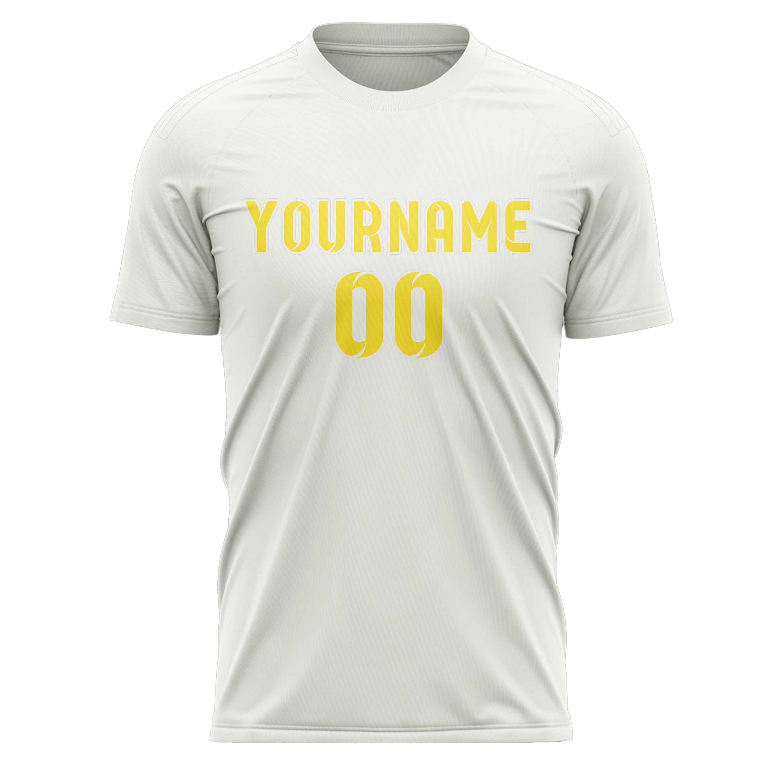 Custom White Light Yellow Soccer Jersey