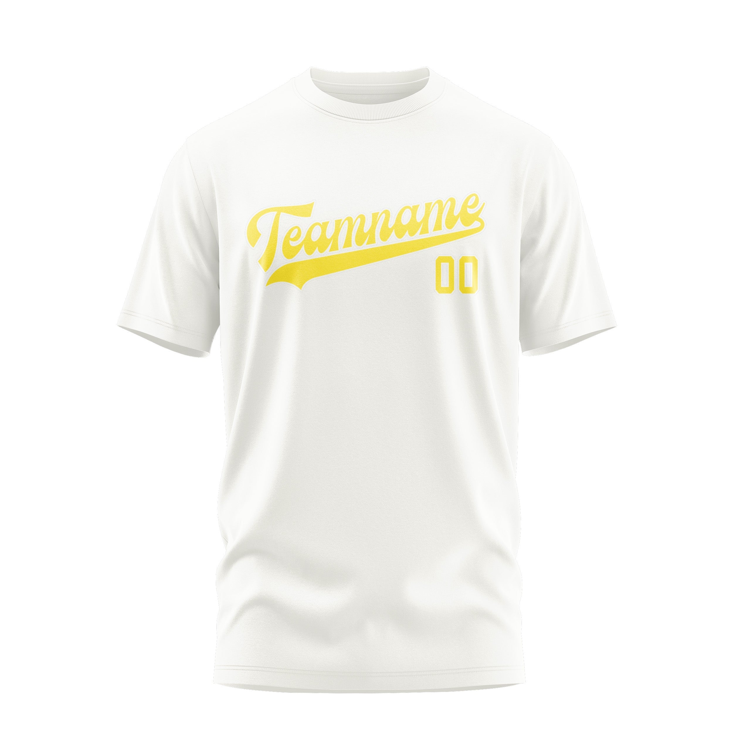 Custom White Light Yellow T-Shirt