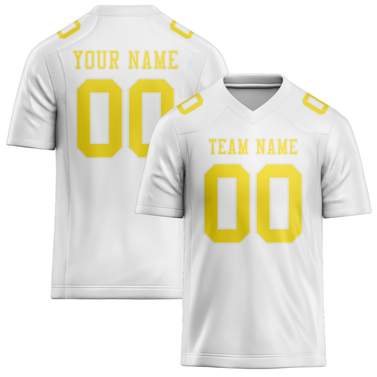 Custom White Light Yellow Football Jersey