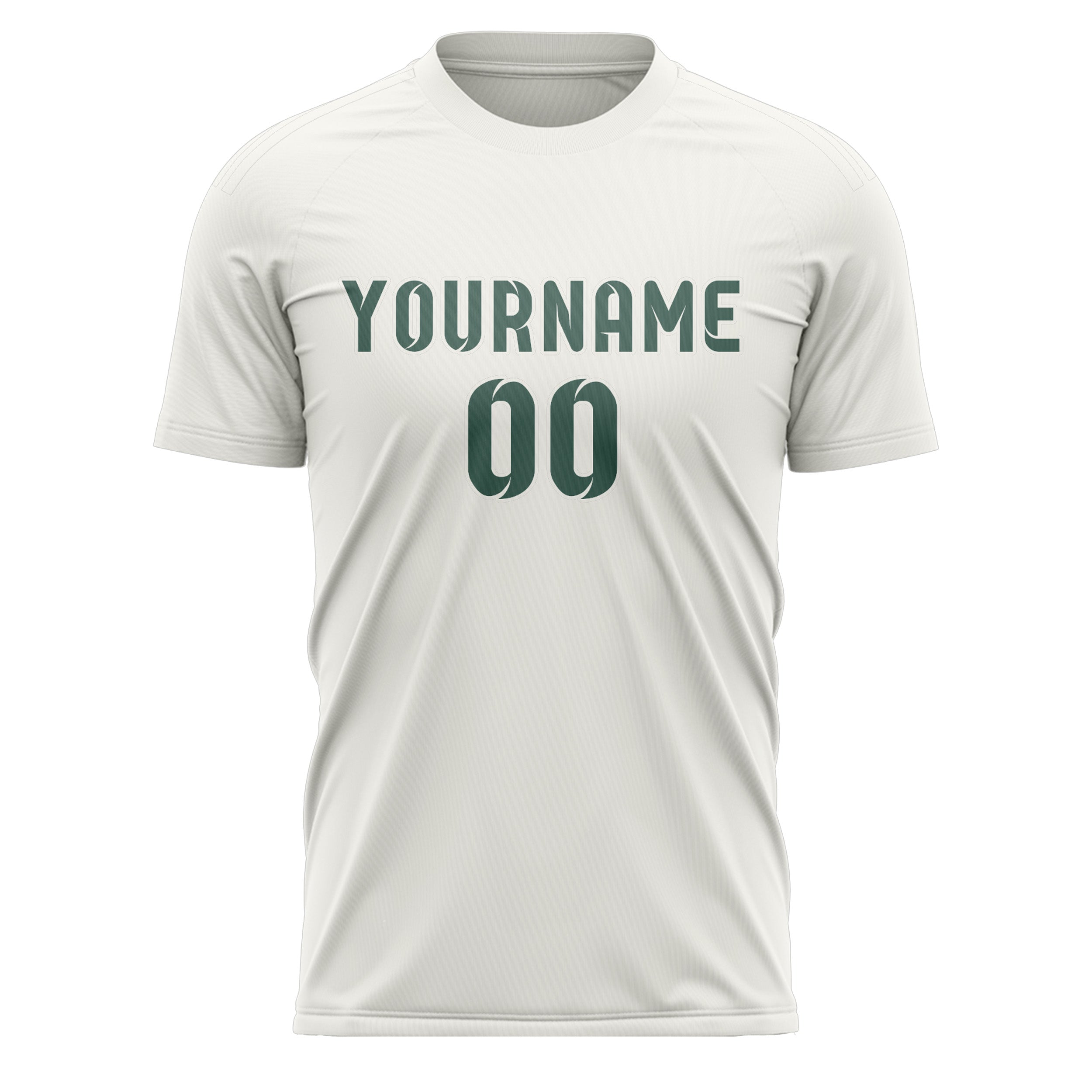 Custom White Blue Green Soccer Jersey