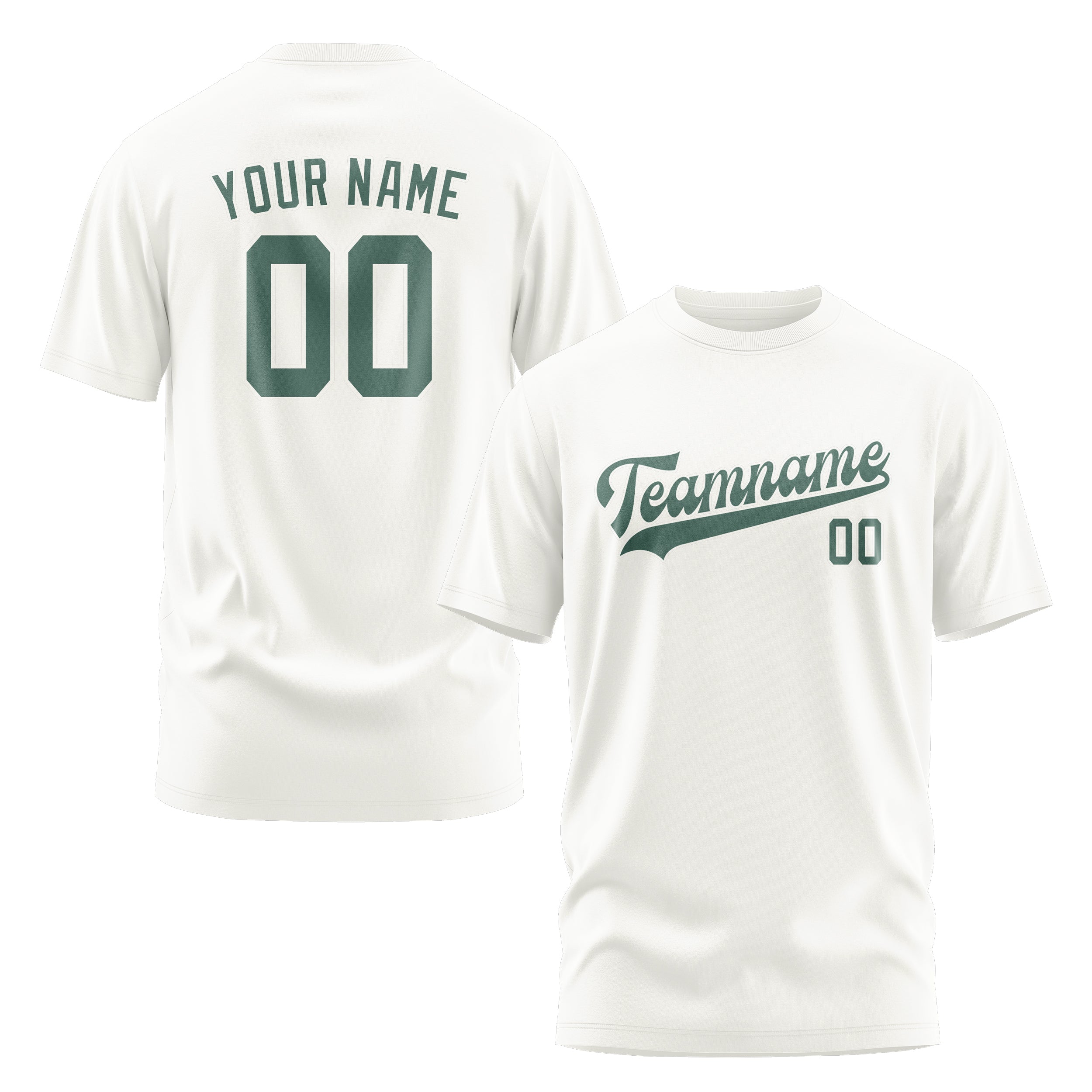 Custom White Blue Green T-Shirt