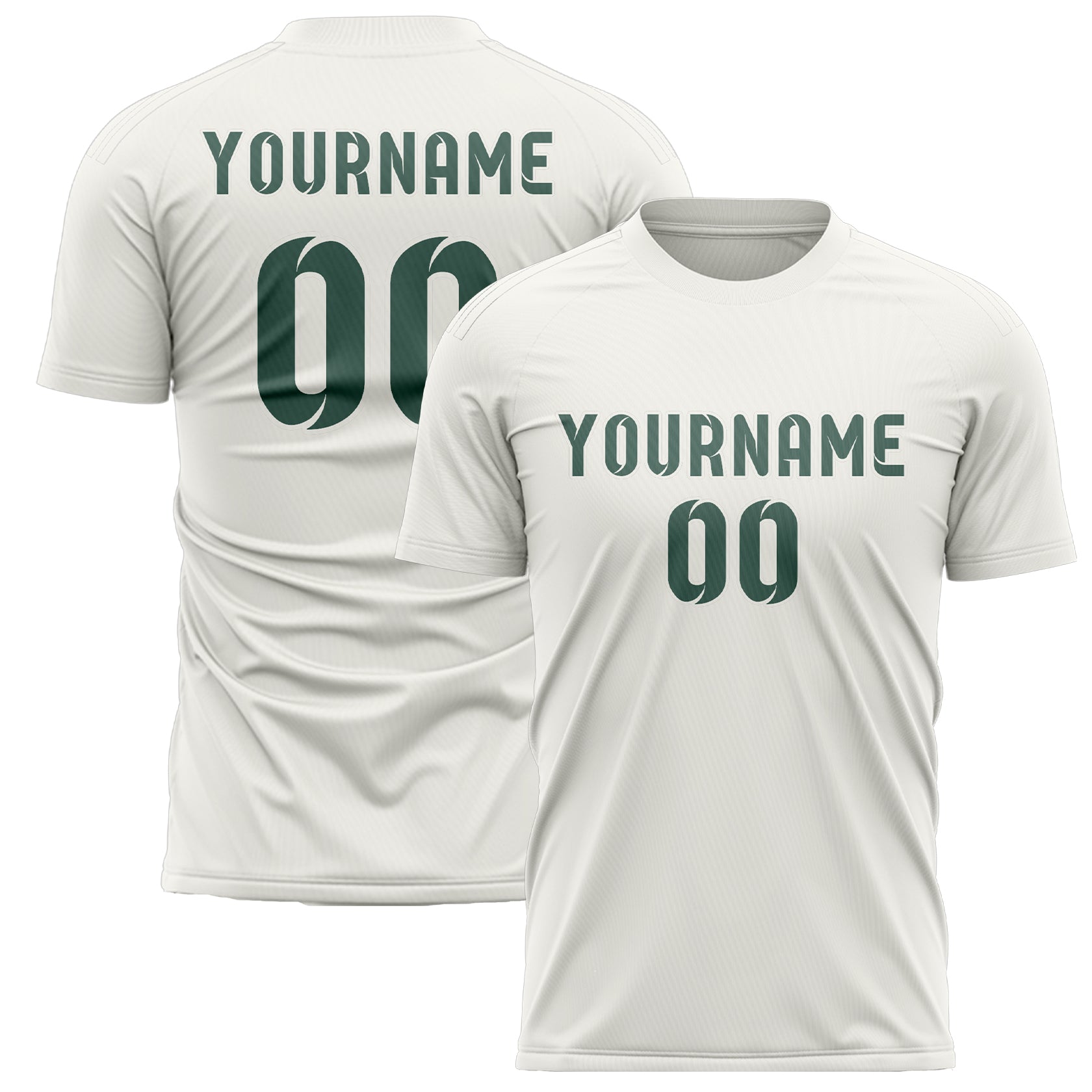 Custom White Blue Green Soccer Jersey