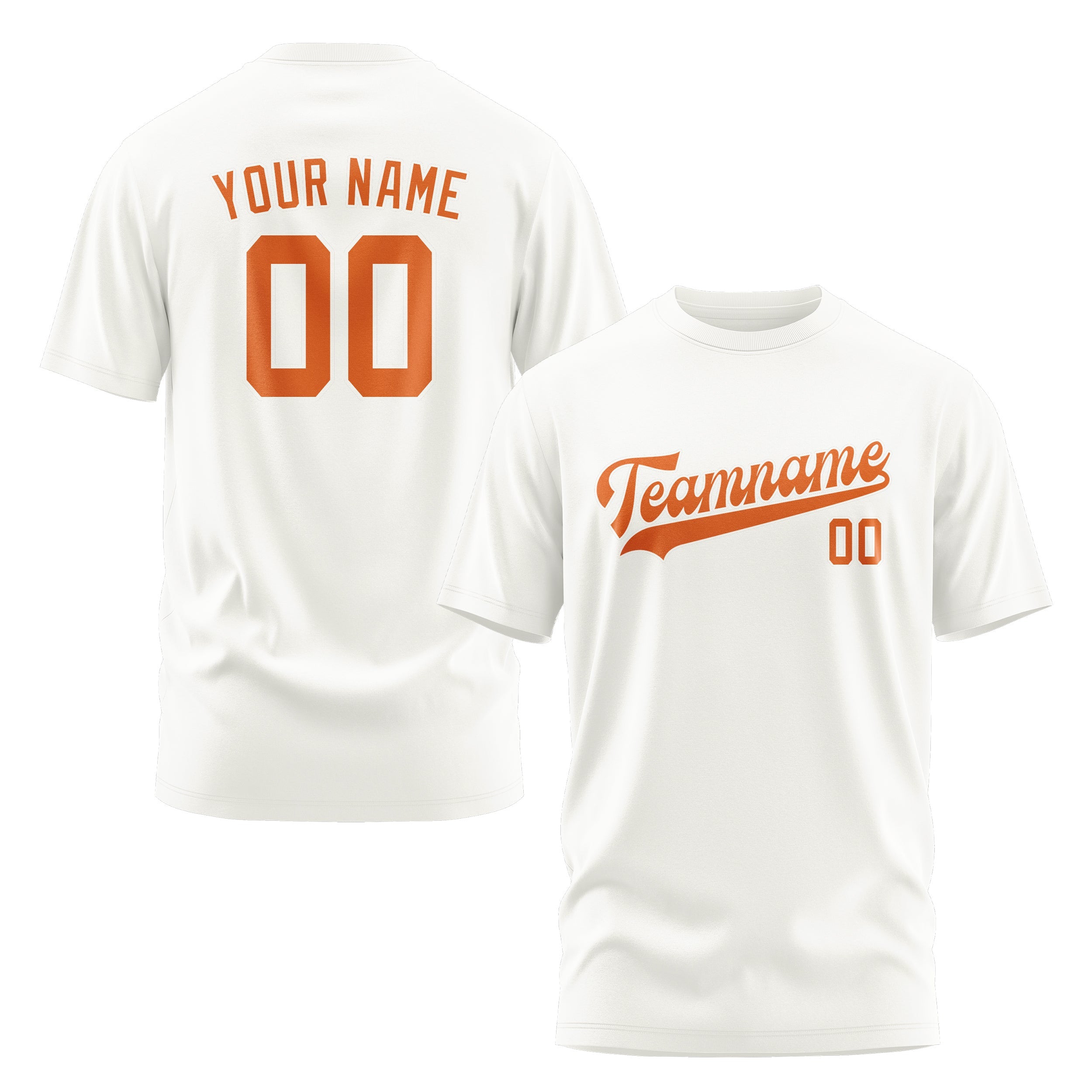 Custom White Orange T-Shirt