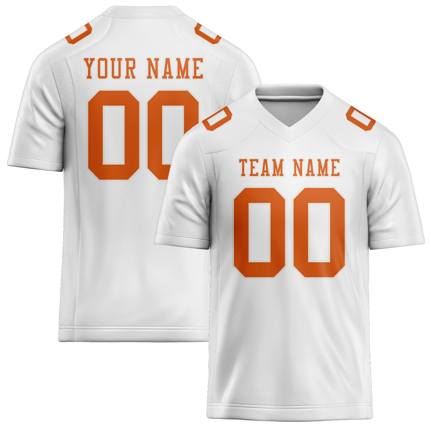 Custom White Orange Football Jersey