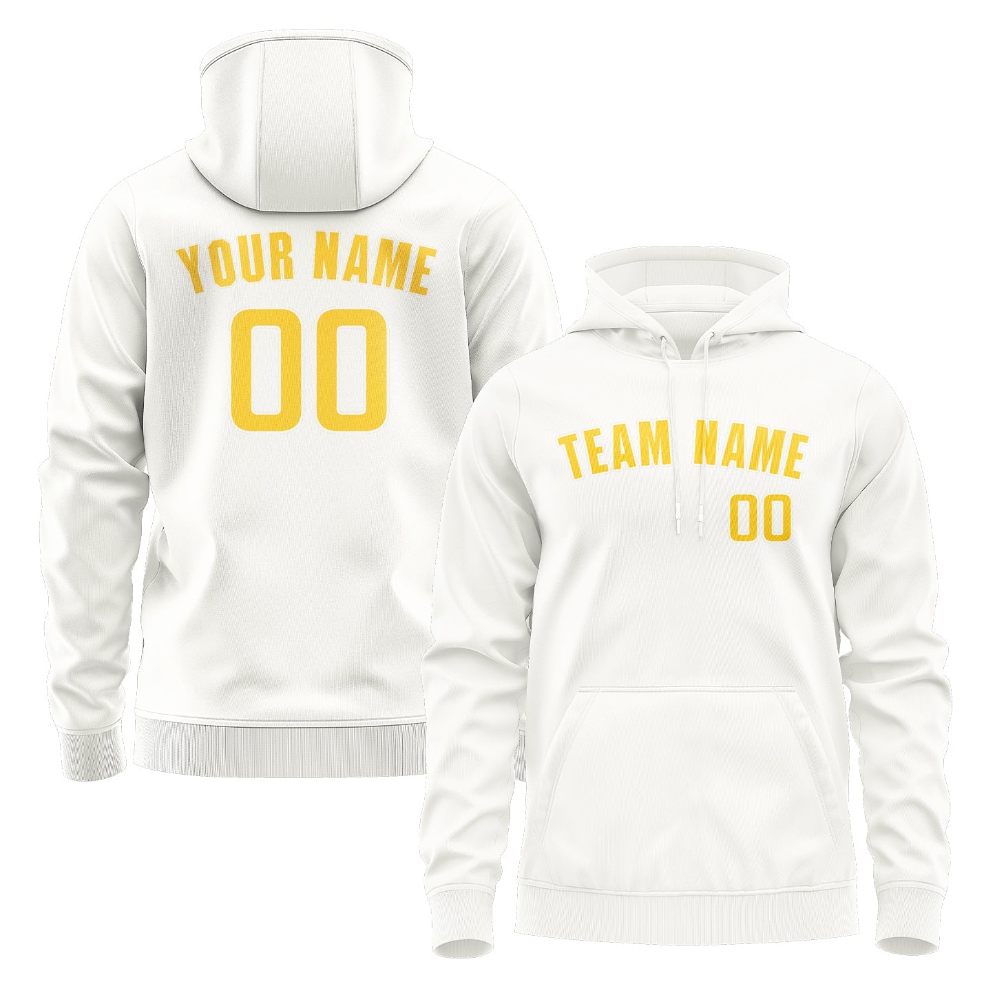 Custom White Gold Hoodie