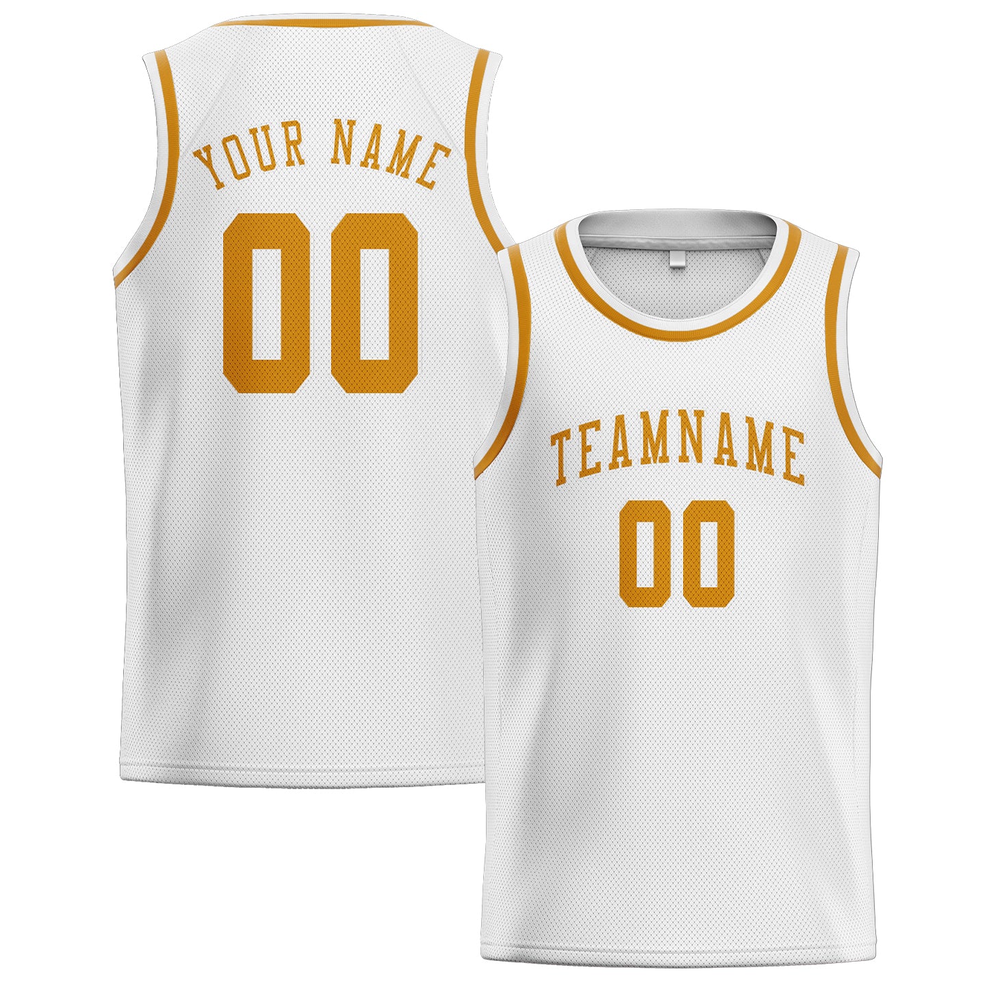 Custom White Yellow Basketball Jersey