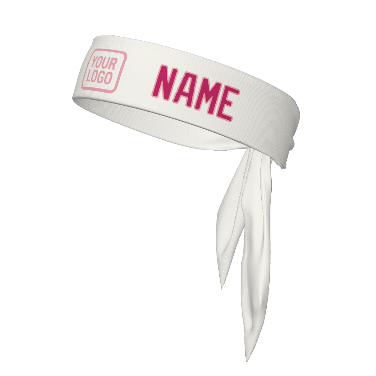 Custom White Pink Headband