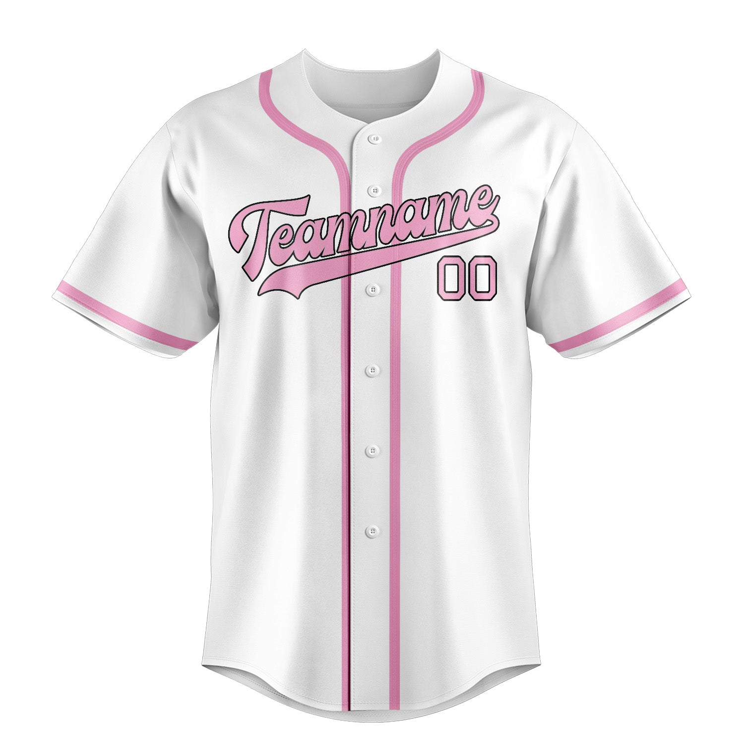 Custom White Light Pink Baseball Jersey