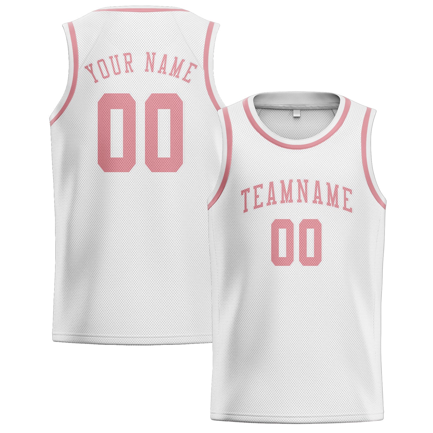 Custom White Light Pink Basketball Jersey
