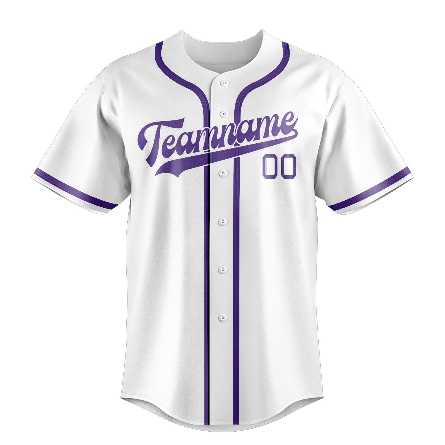 Custom White Light Purple Baseball Jersey