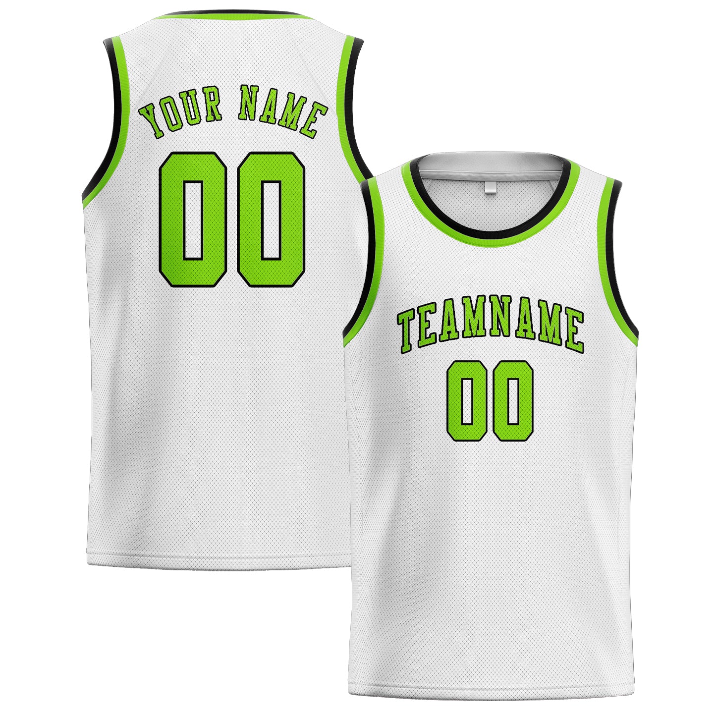 Custom White Emerald Green Basketball Jersey