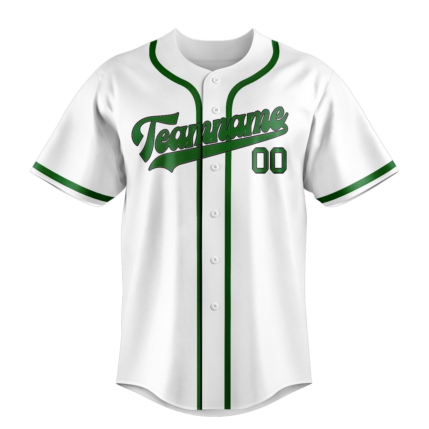 Custom White Emerald Green Baseball Jersey