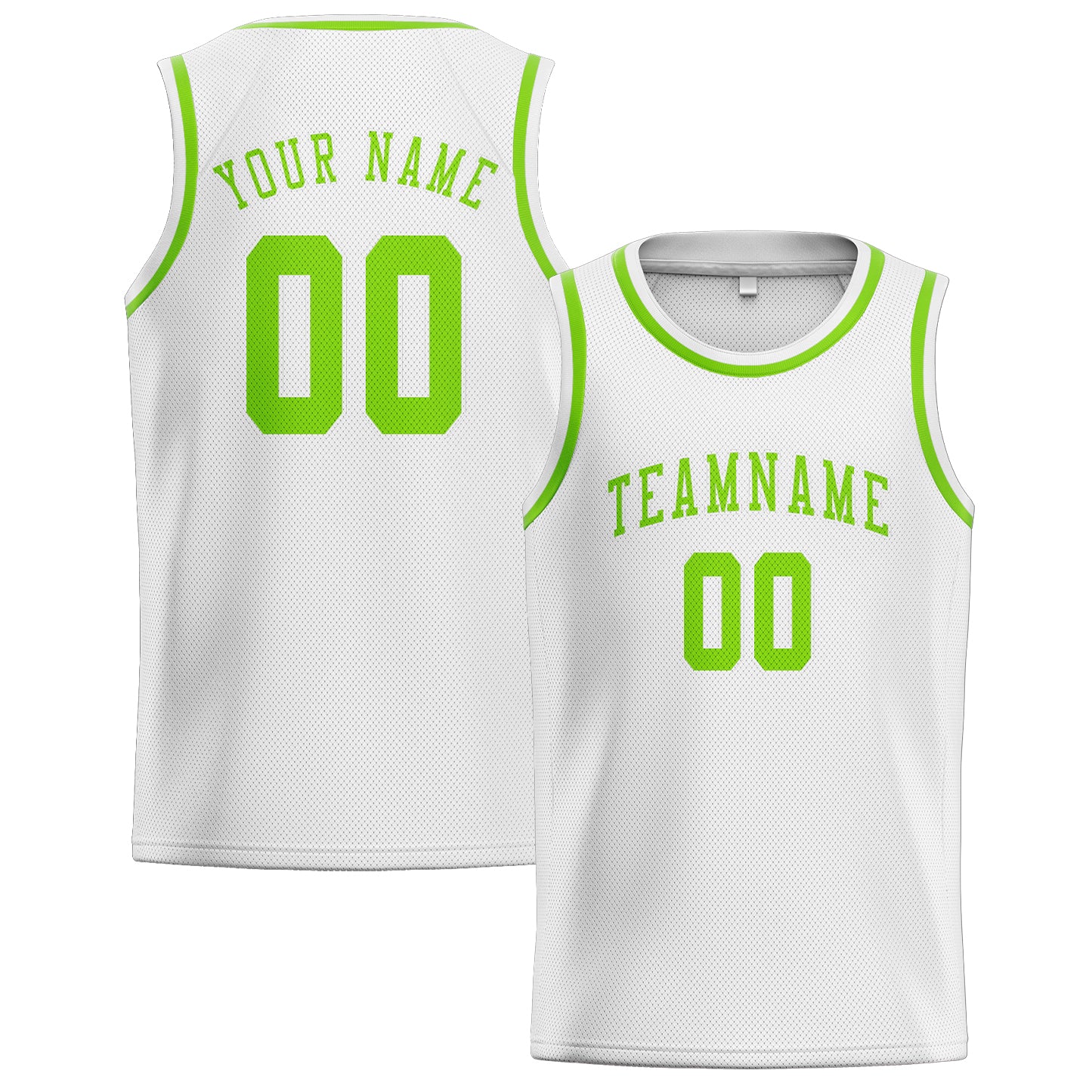 Custom White Emerald Green Basketball Jersey