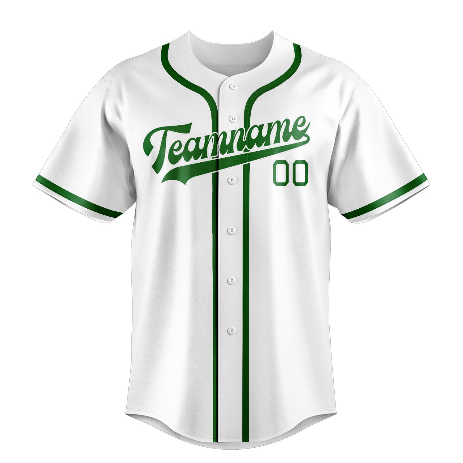 Custom White Emerald Green Baseball Jersey