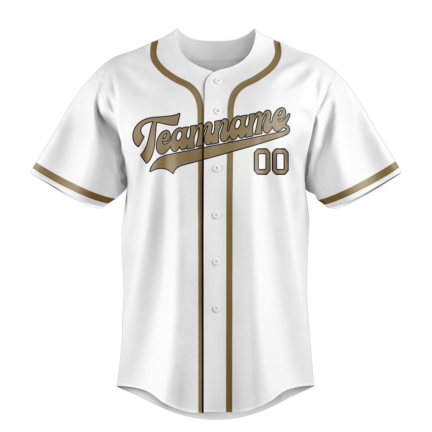 Custom White Light Khaki Baseball Jersey