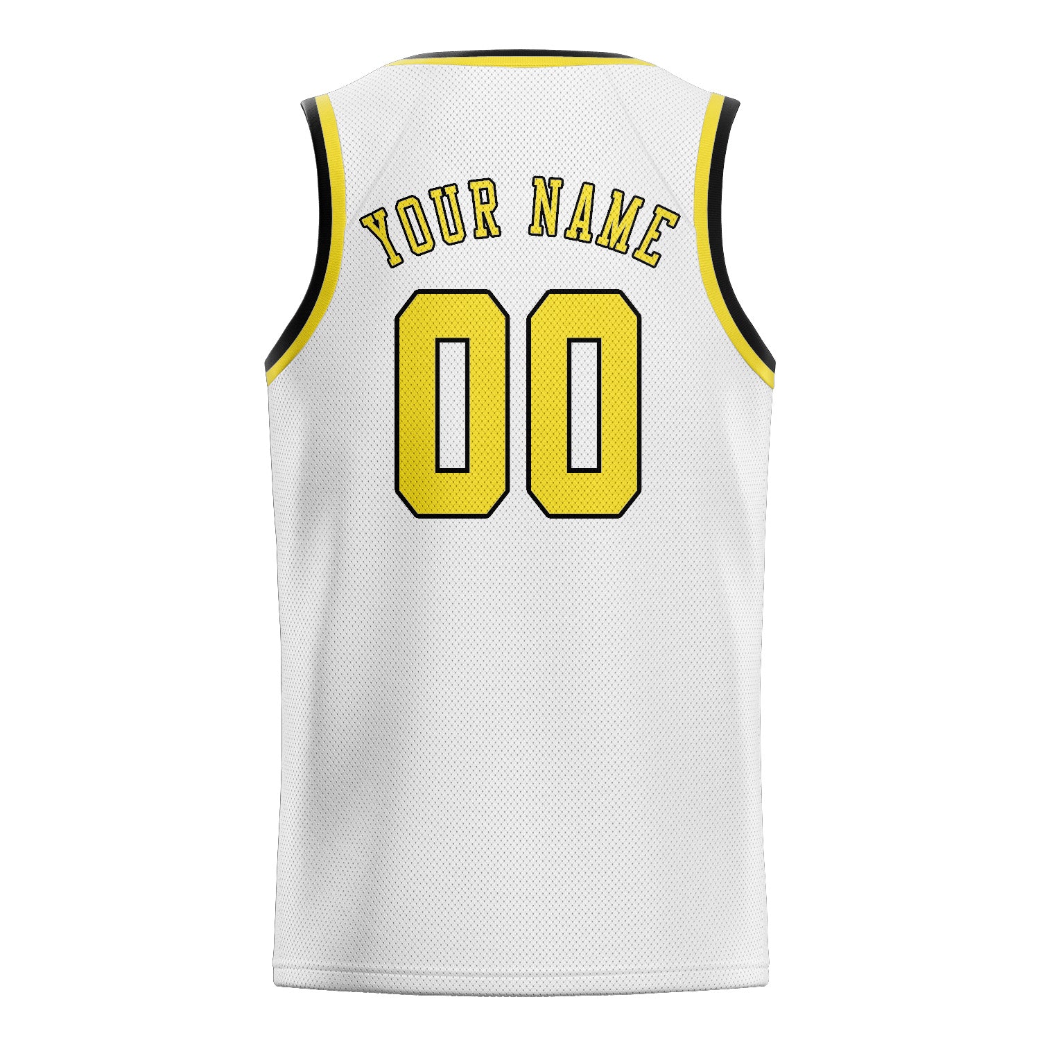 Custom White Light Yellow Basketball Jersey