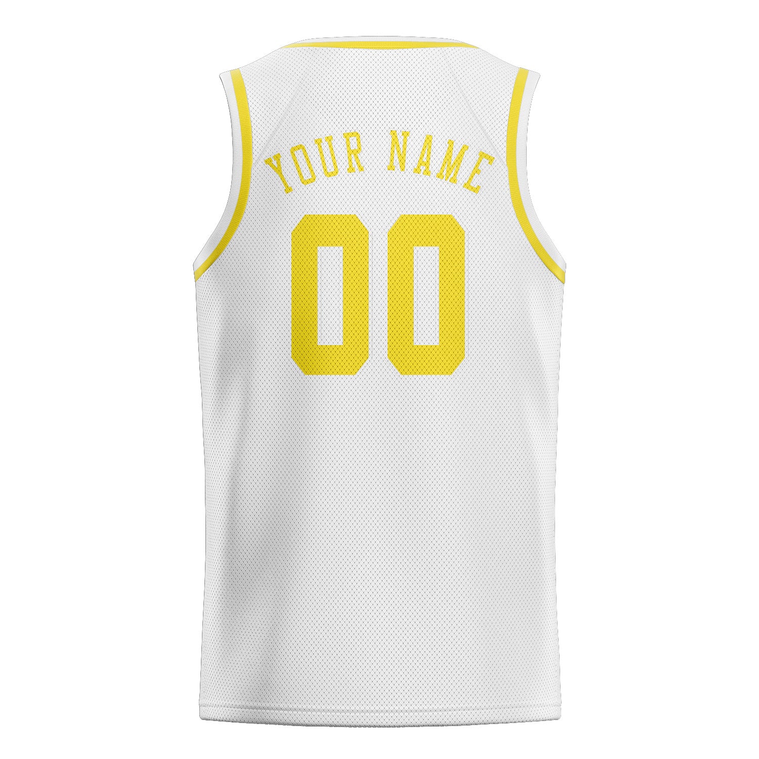 Custom White Light Yellow Basketball Jersey