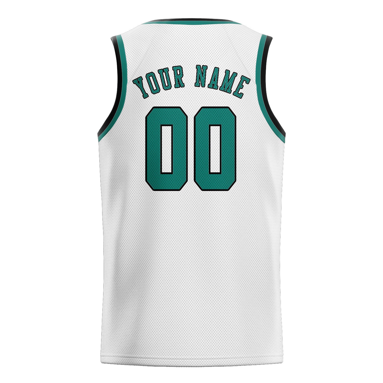 Custom White Blue Green Basketball Jersey