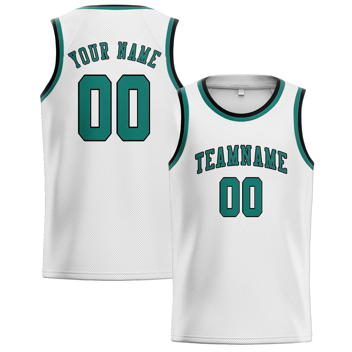 Custom White Blue Green Basketball Jersey