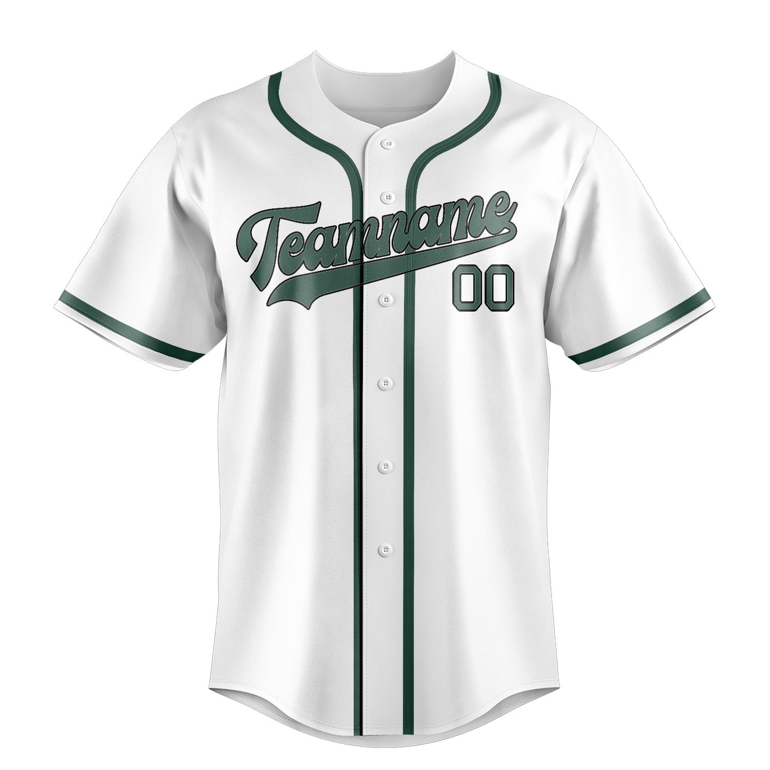 Custom White Blue Green Baseball Jersey